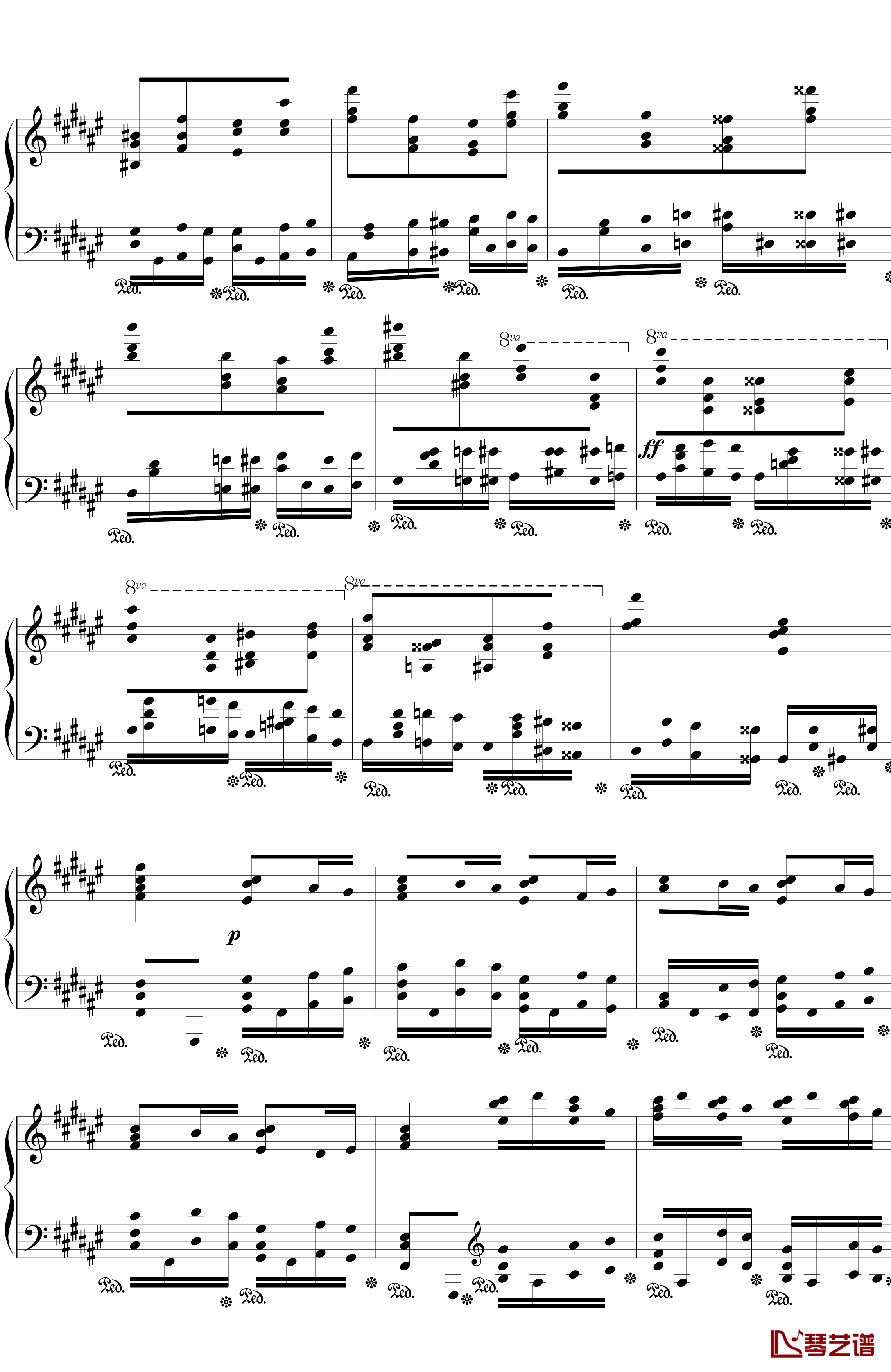 戈多夫斯基练习曲OP25NO9-1钢琴谱-蝴蝶3