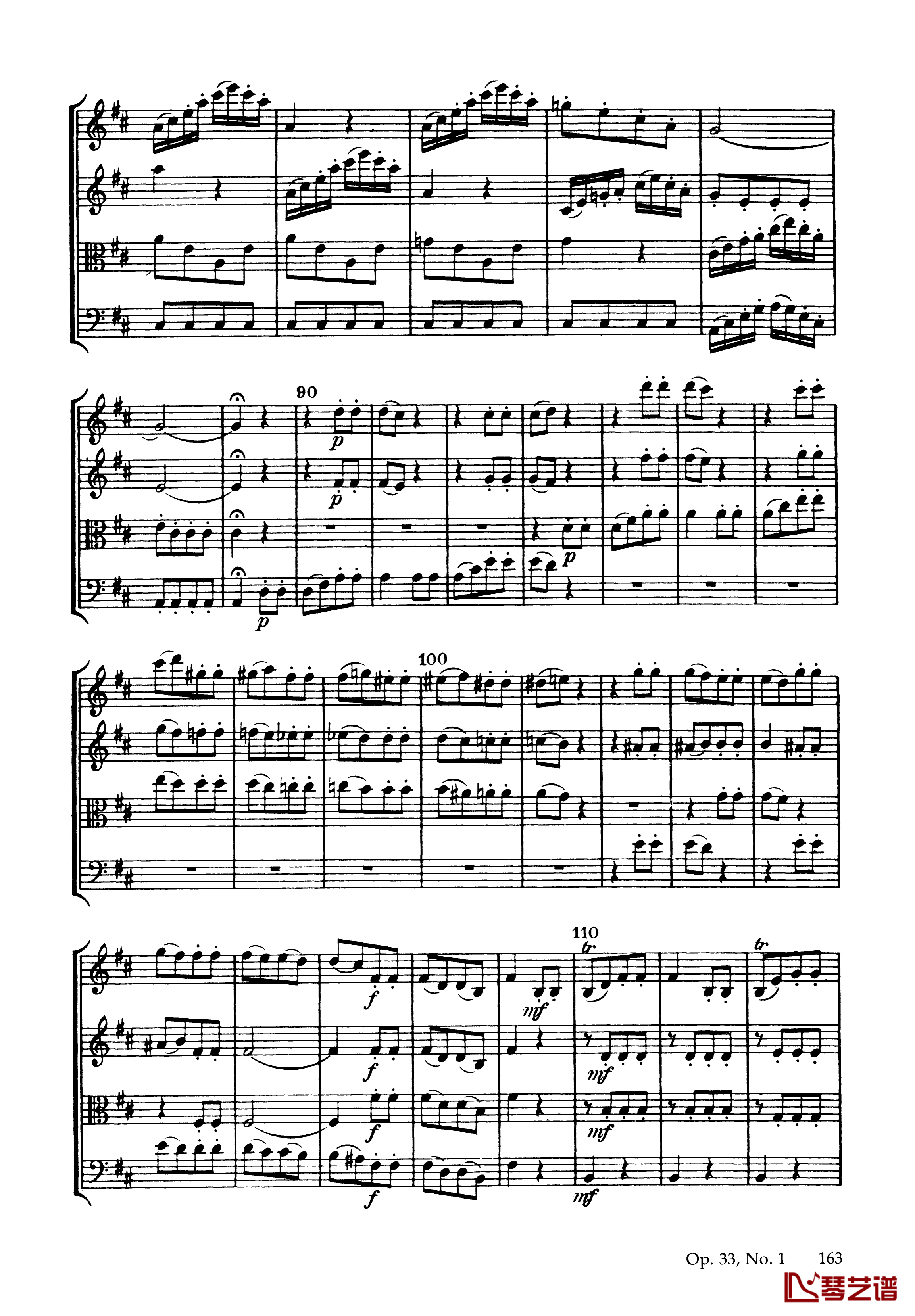b小调弦乐四重奏 Op.33  No.1钢琴谱-海顿17