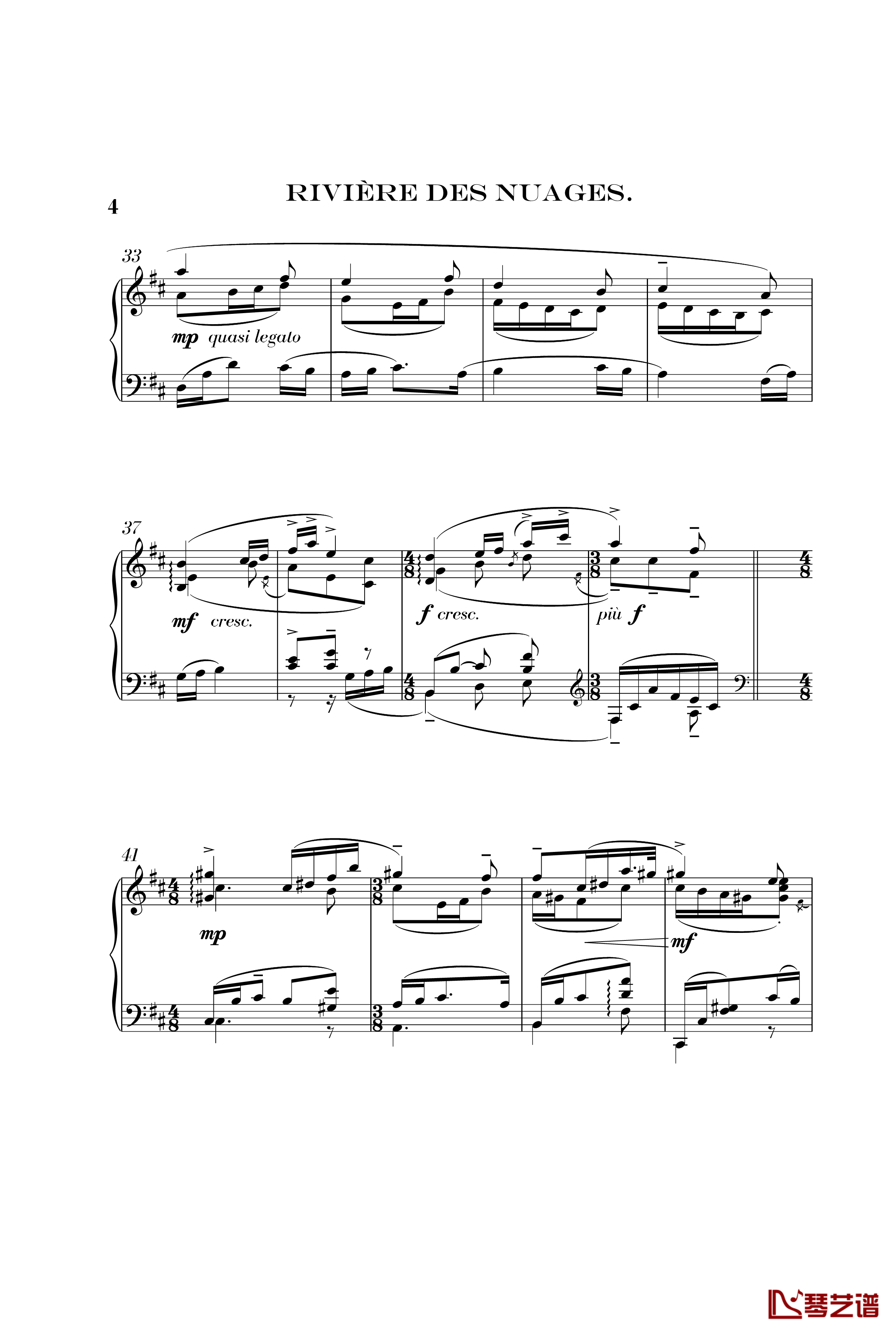 彩云河钢琴谱-乐谱重制-佚名4