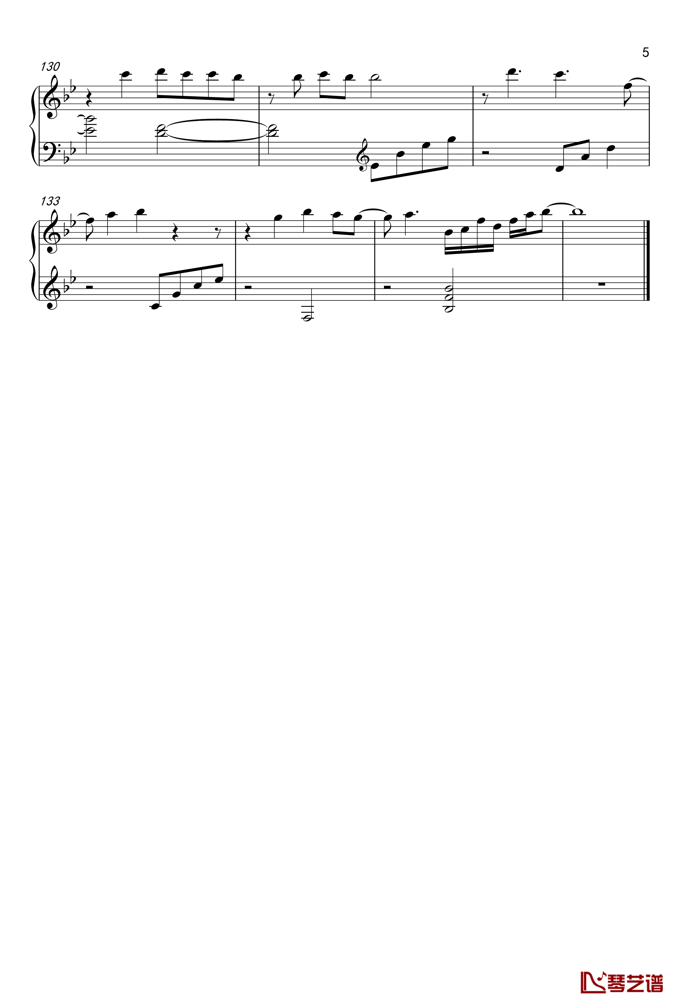 Arigatou钢琴谱-一公升的眼泪5