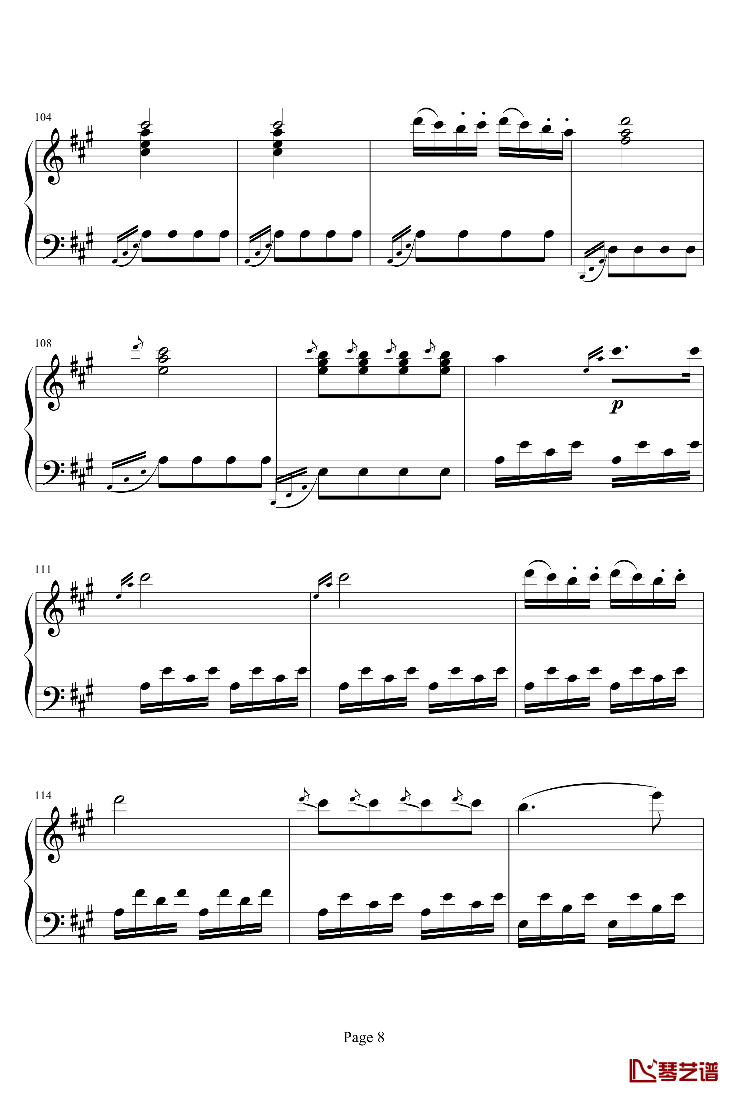 土耳其进行曲钢琴谱-莫扎特8