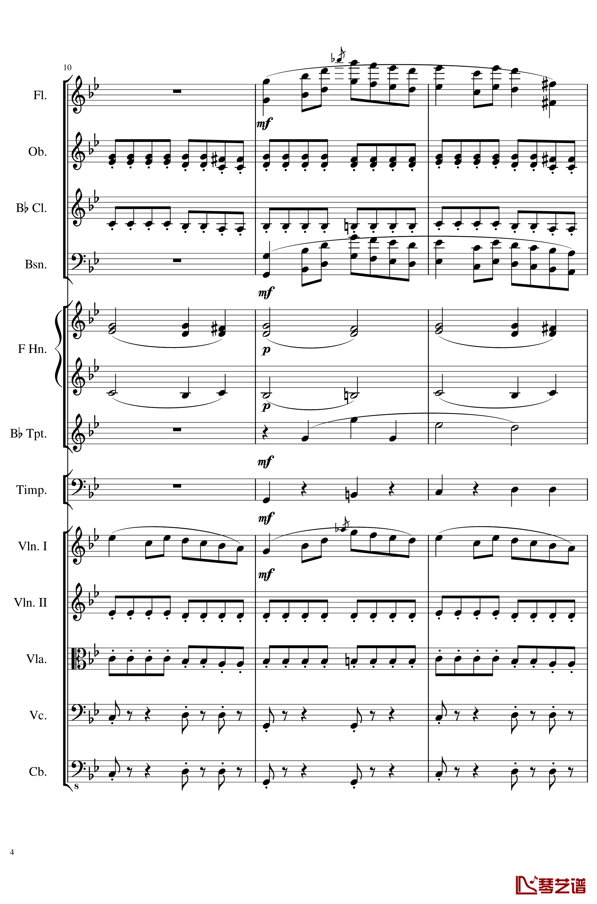 4 Contredanses for Chamber Orchestra, Op.120 No.2钢琴谱-一个球-钢琴谱4