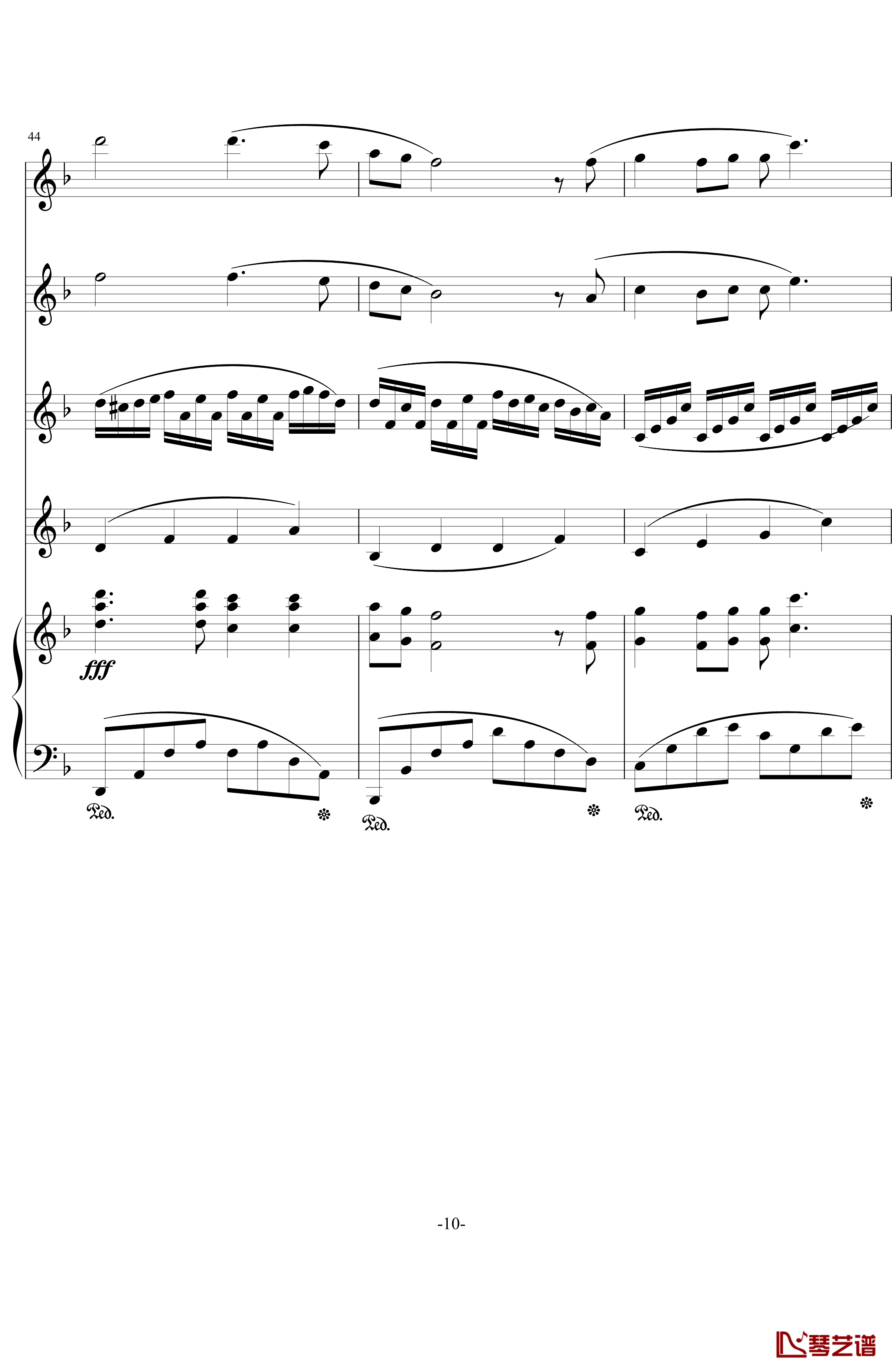 天空之城钢琴谱-提琴重奏10