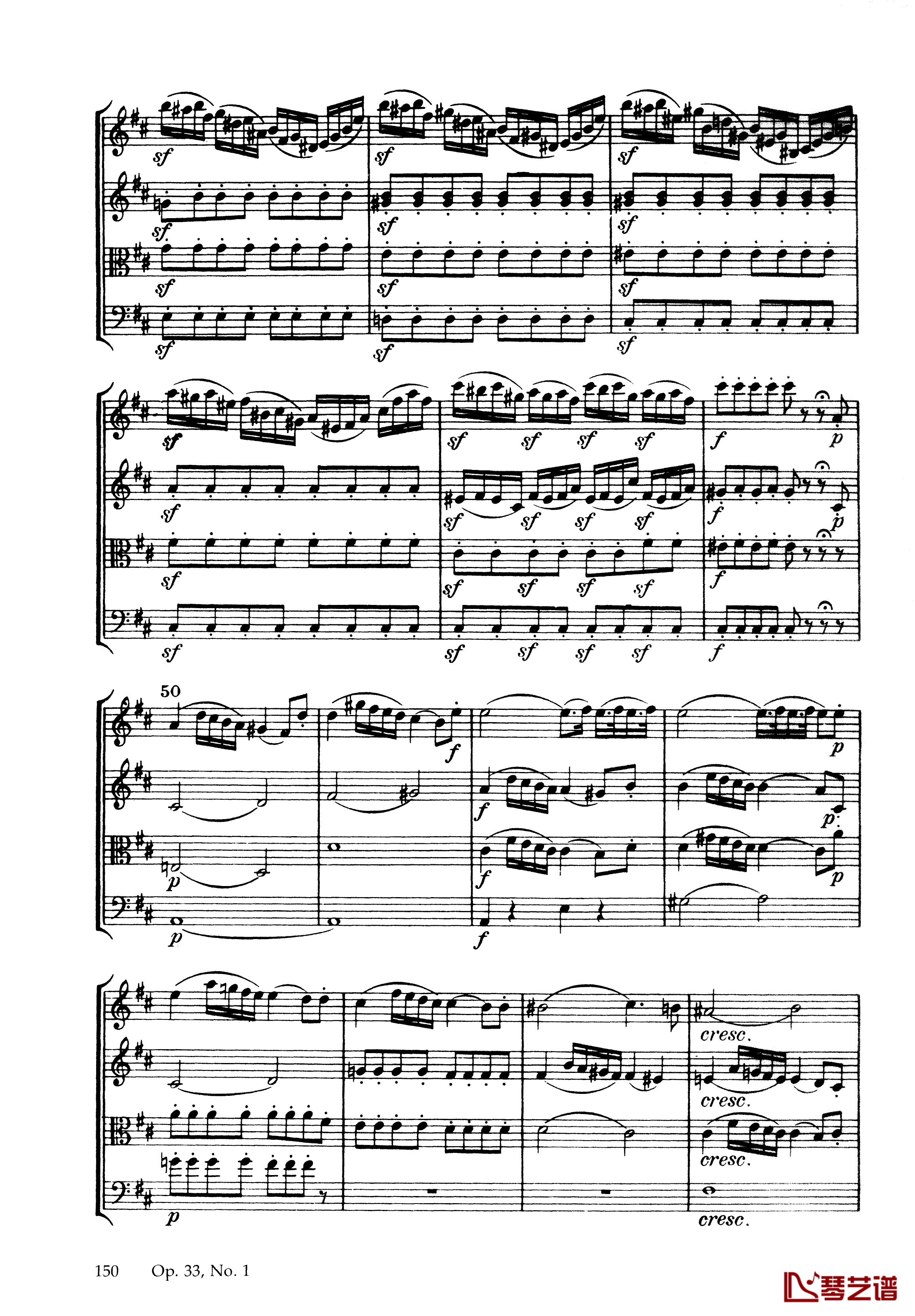 b小调弦乐四重奏 Op.33  No.1钢琴谱-海顿4