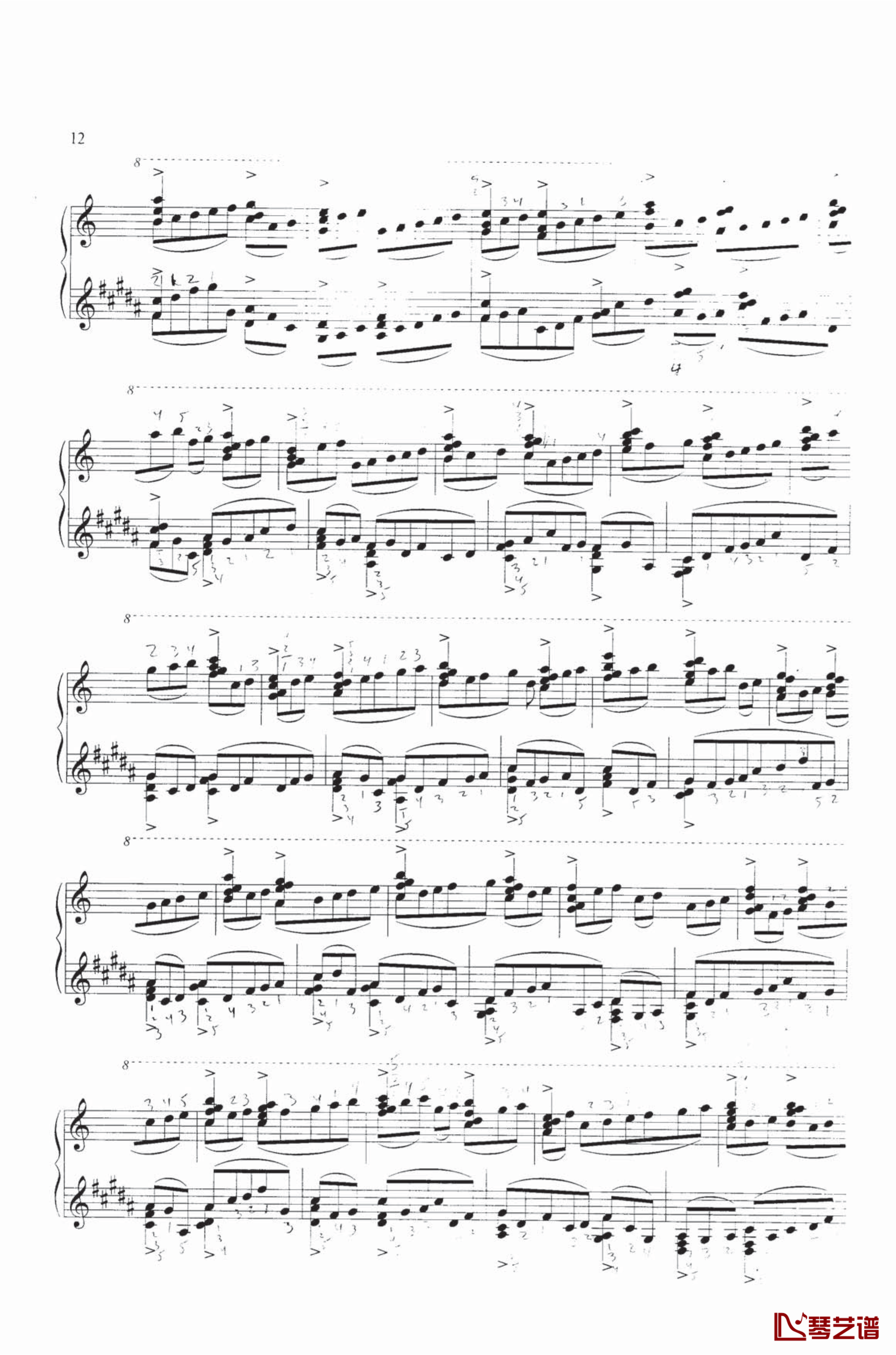 钢琴练习曲NO.1钢琴谱-里盖蒂7