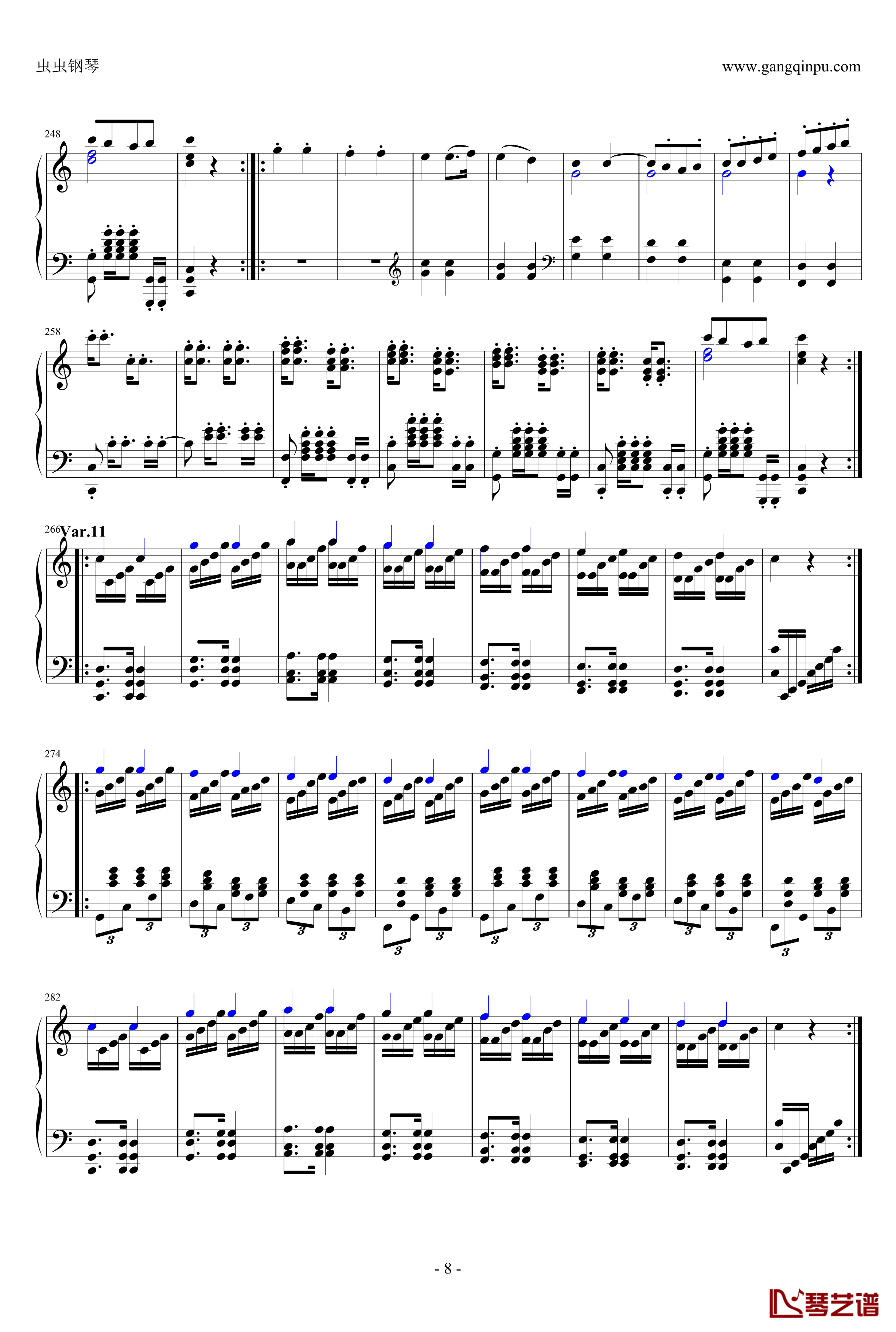 小星星变奏曲钢琴谱-炫技再变奏-莫扎特8
