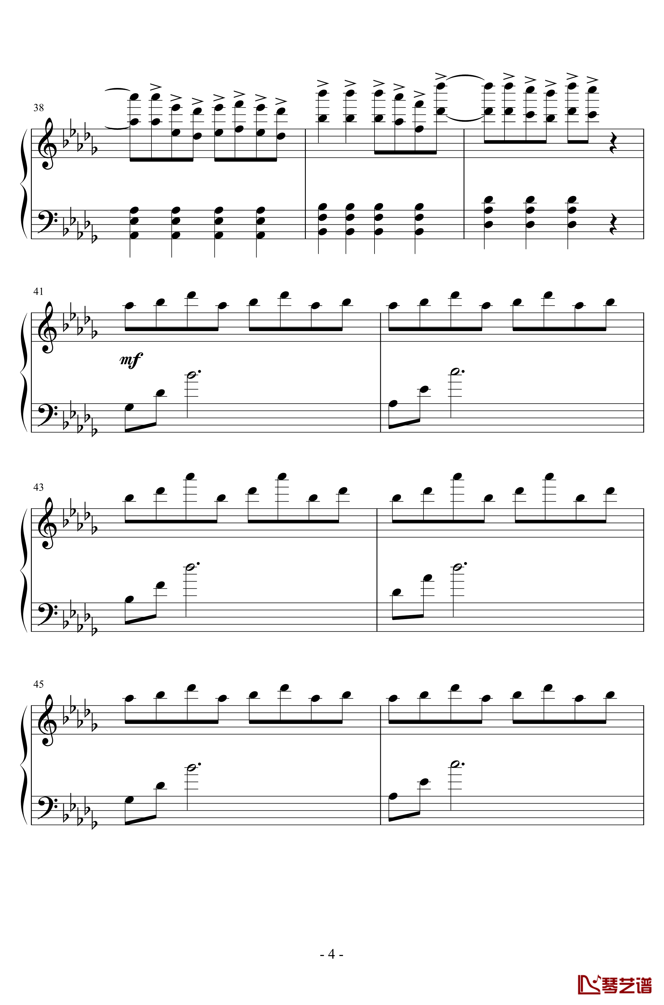 Horizon钢琴谱Janji-简易版4