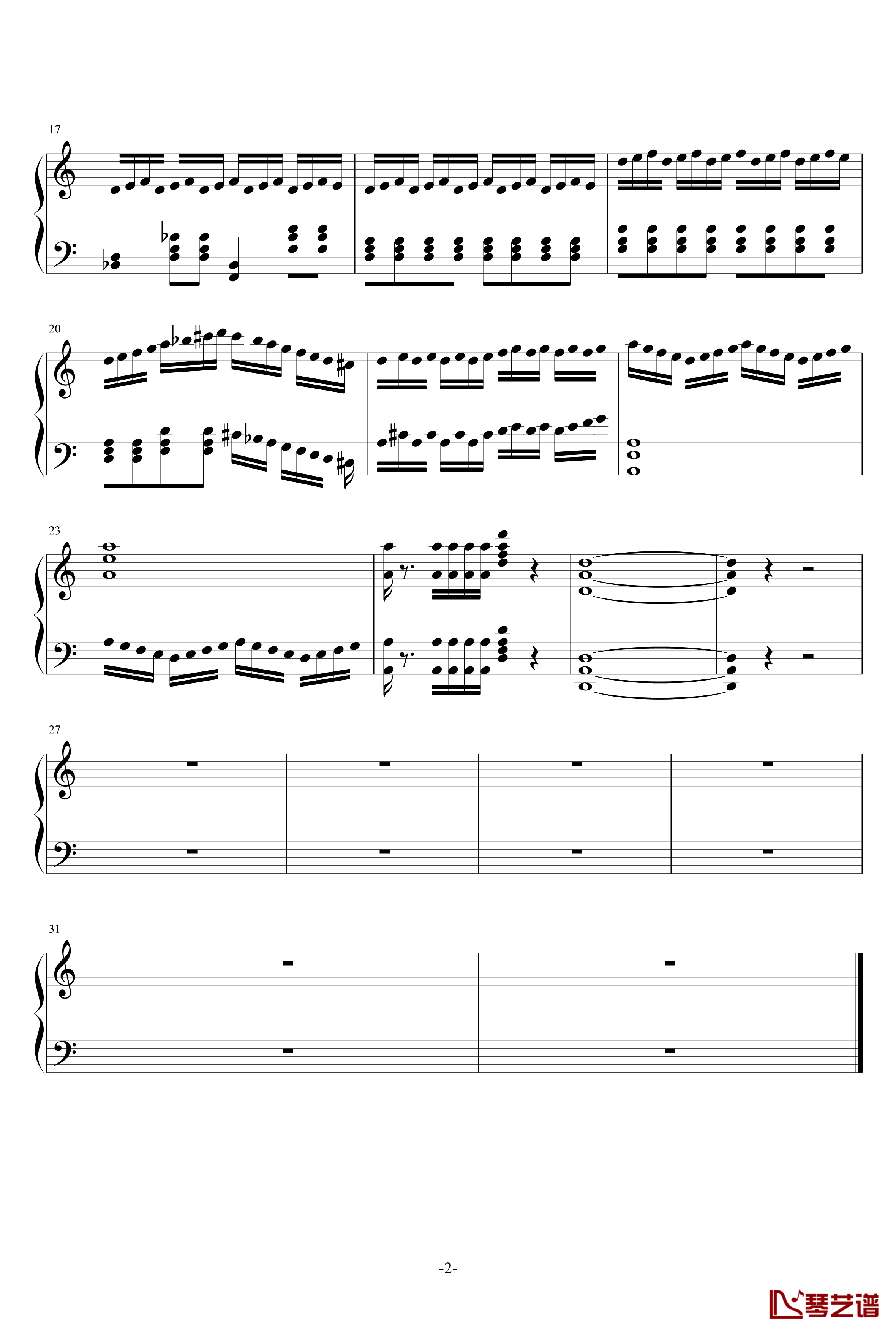 紧张钢琴谱-北平乐师2