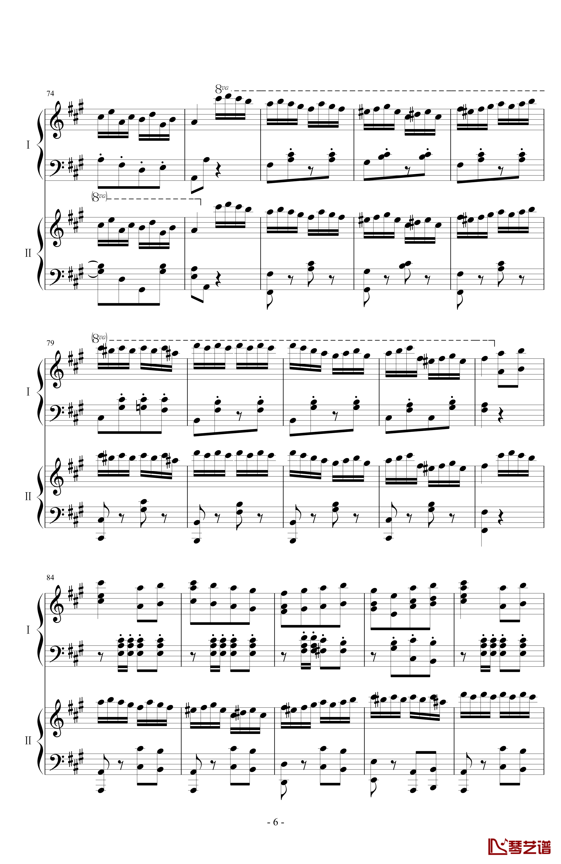 土耳其进行曲钢琴谱-情侣版-莫扎特6