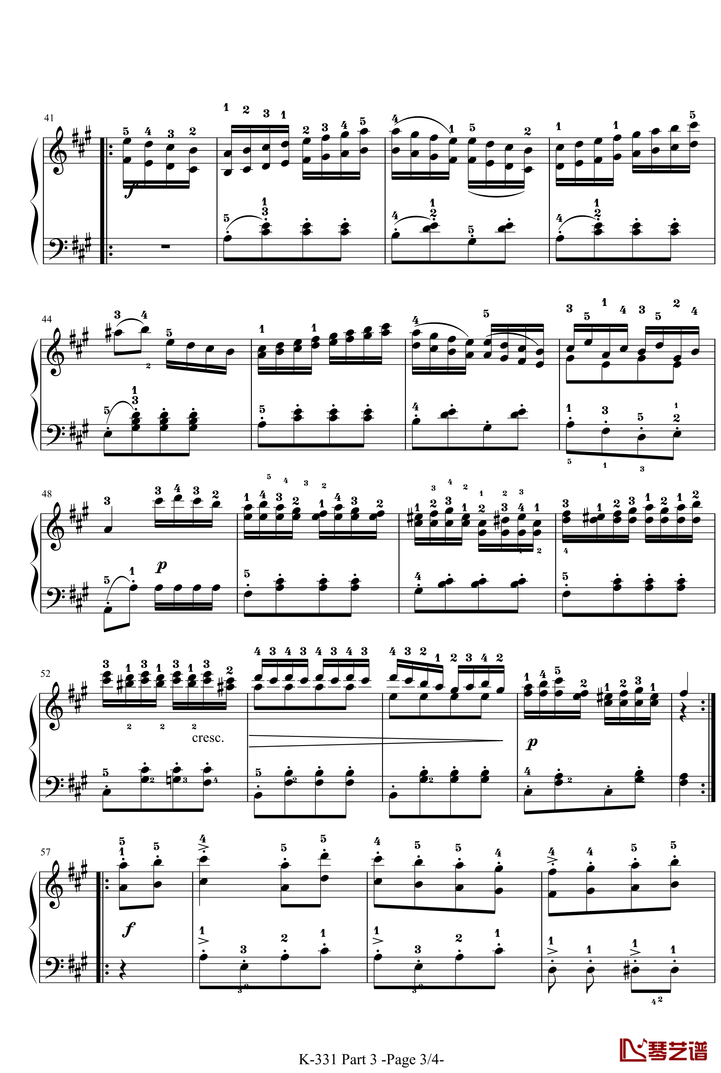 土耳其进行曲钢琴谱-n分钟炫技-莫扎特3