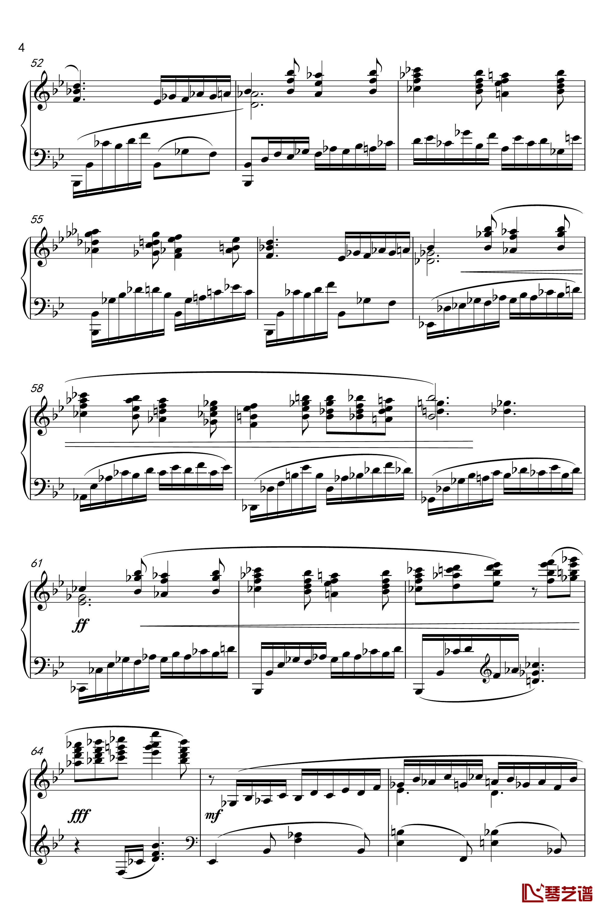 op3no4钢琴谱-即兴曲，钢琴曲4首-榕剑4