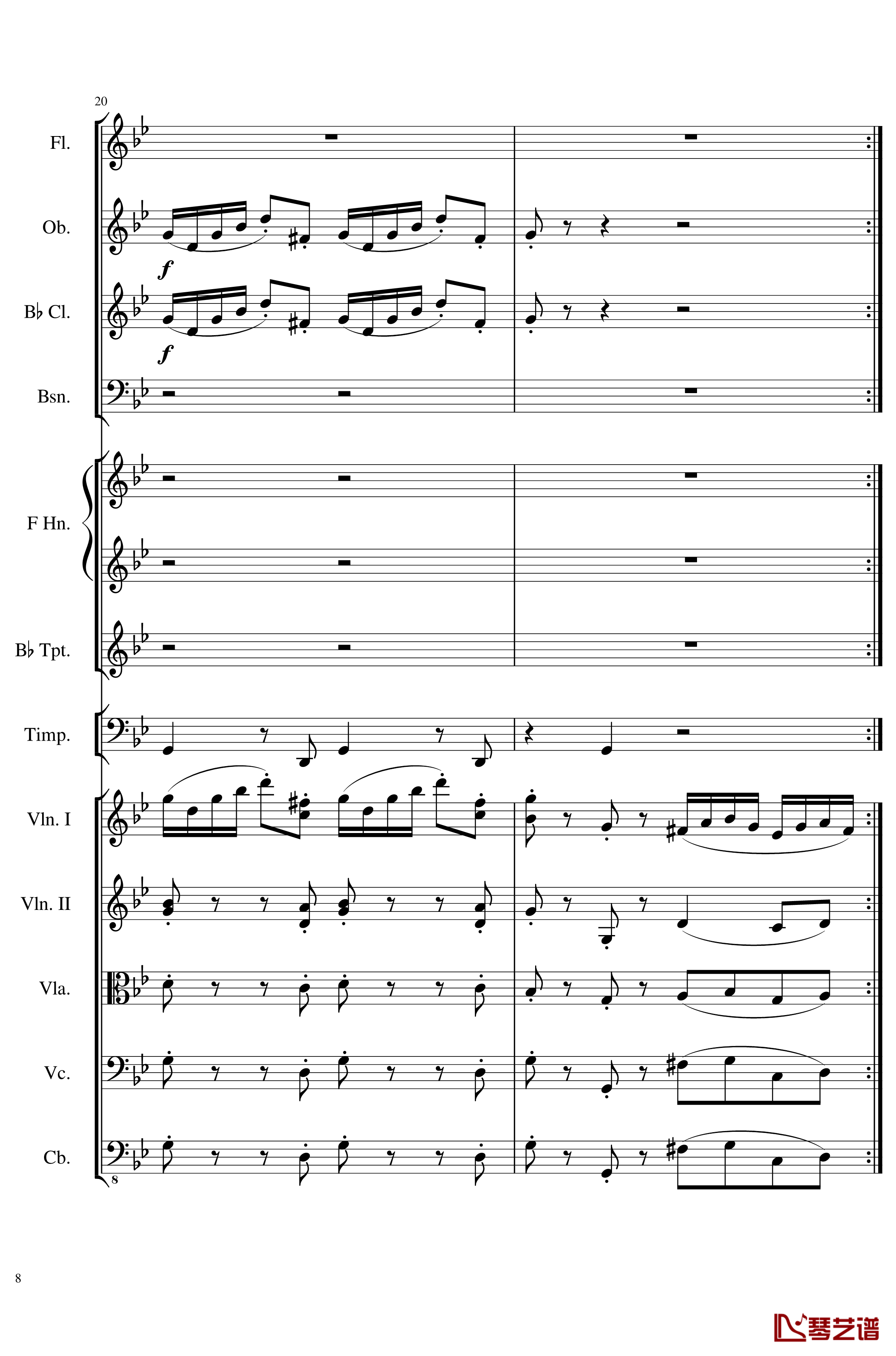 4 Contredanses for Chamber Orchestra, Op.120 No.2钢琴谱-一个球-钢琴谱8