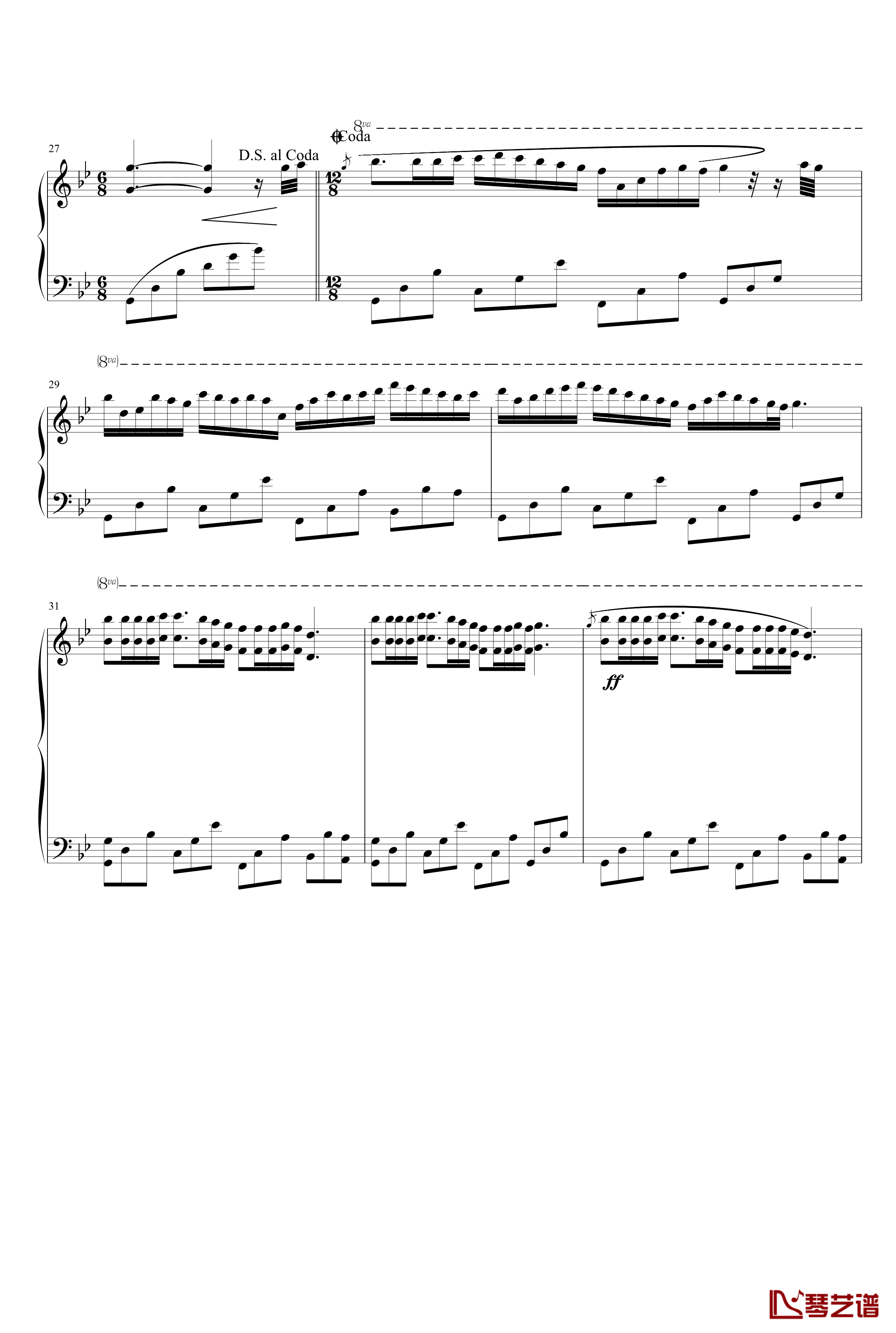 梦中的婚礼钢琴谱-变奏曲-yuge19923