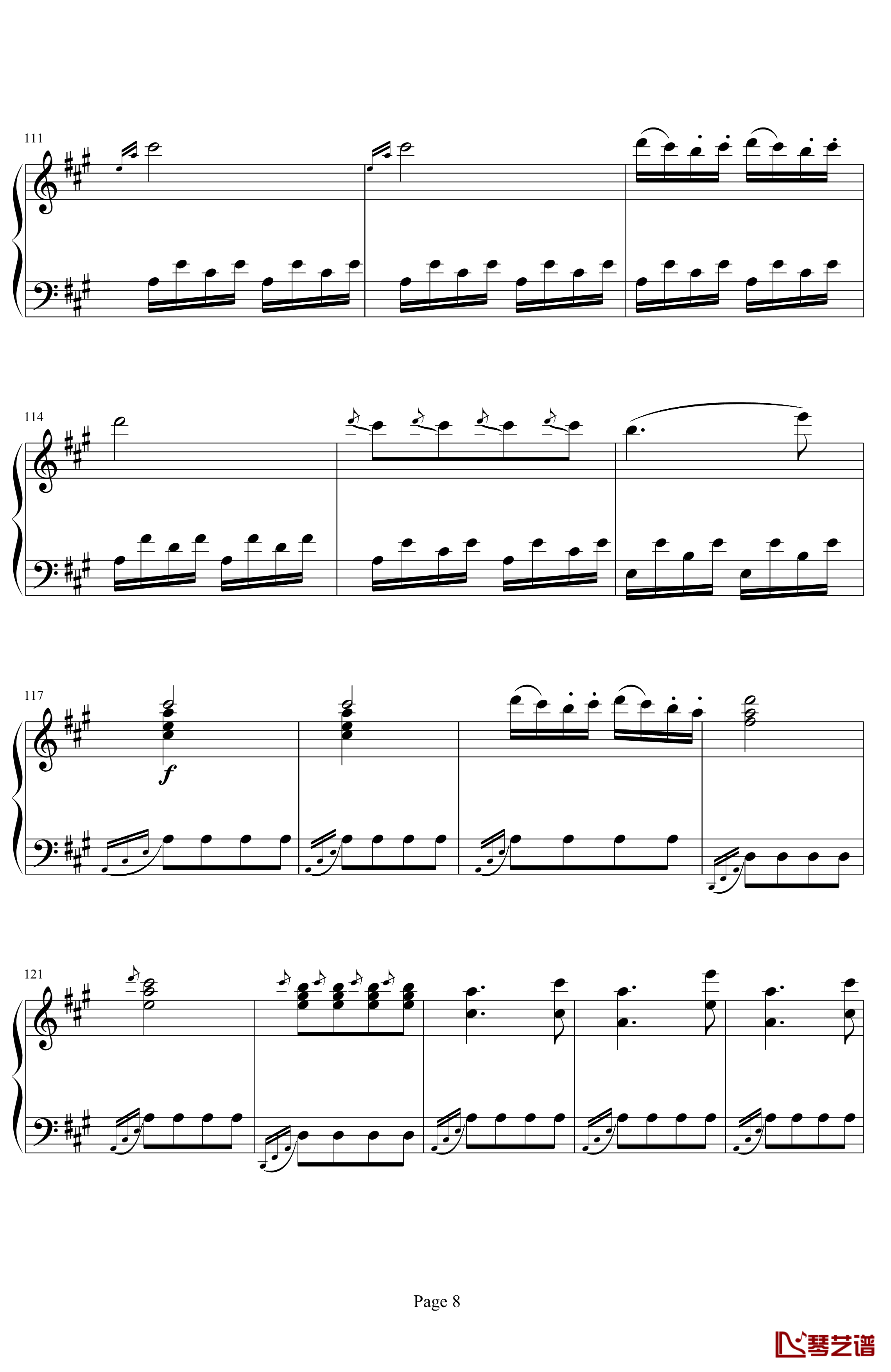 土耳其进行曲钢琴谱-改编版-莫扎特8