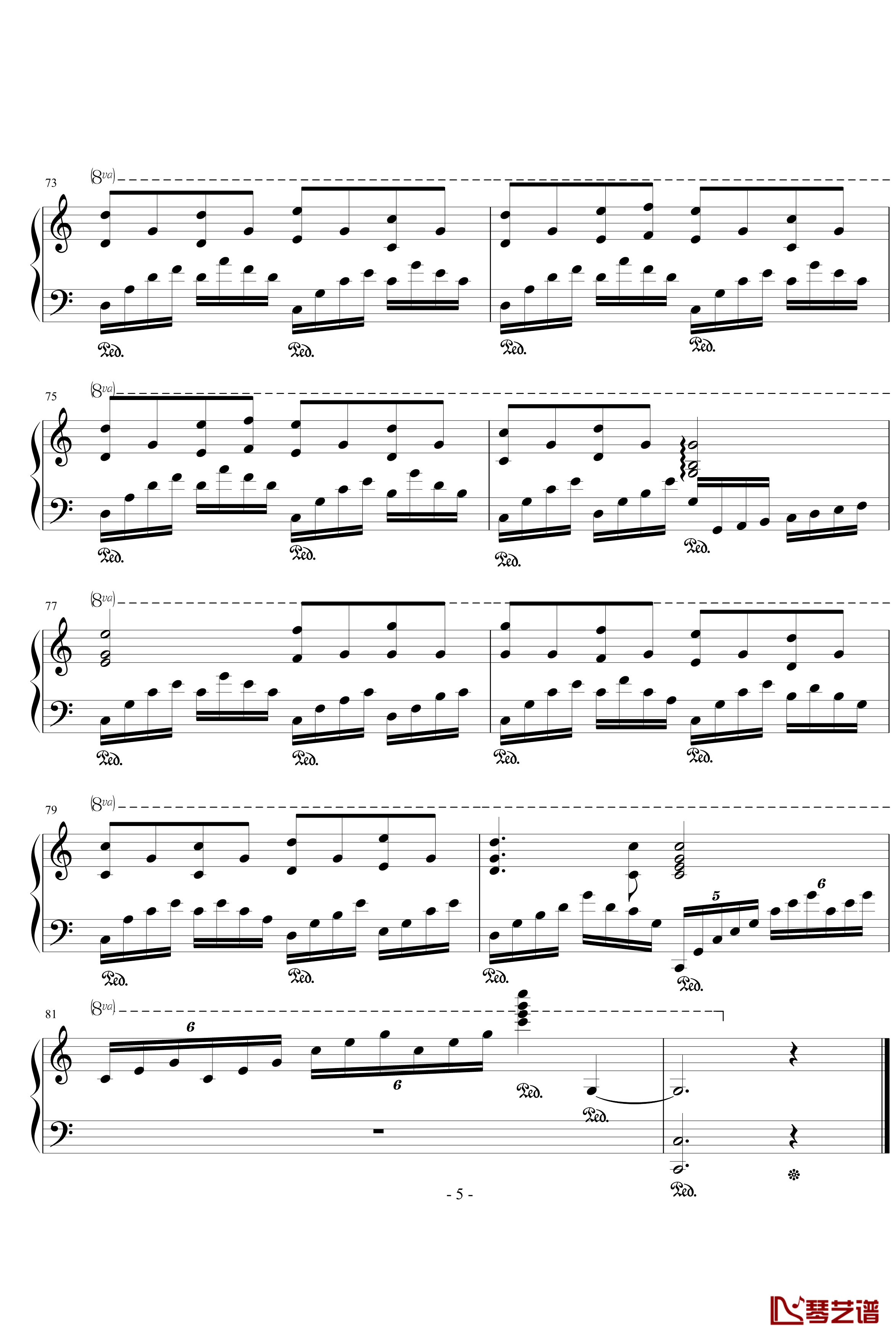 欢乐颂钢琴谱-改-贝多芬-beethoven5