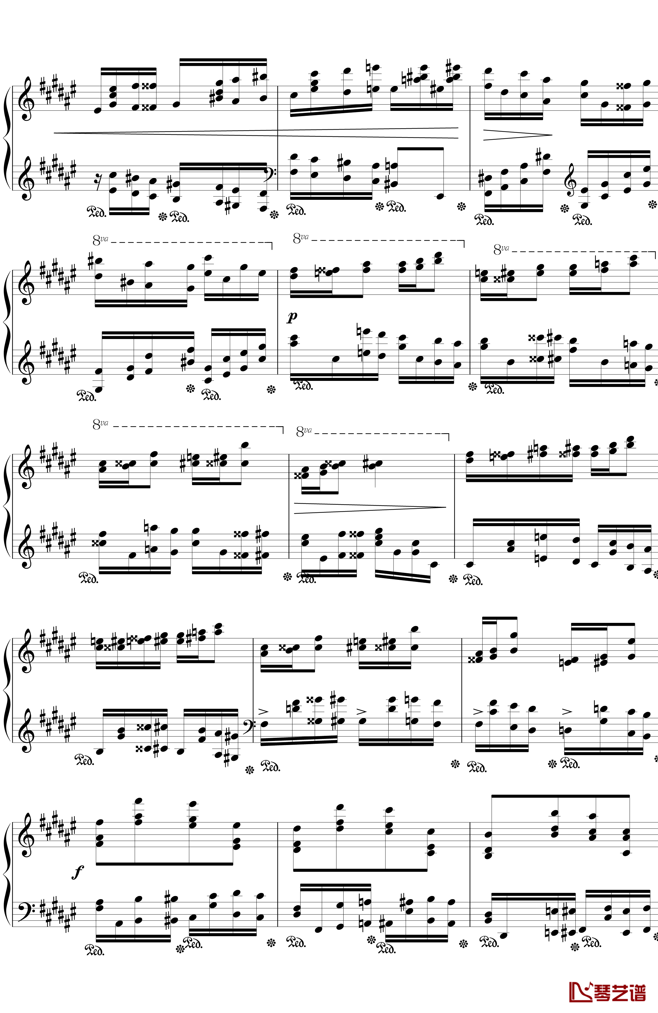 戈多夫斯基练习曲OP25NO9-1钢琴谱-蝴蝶2