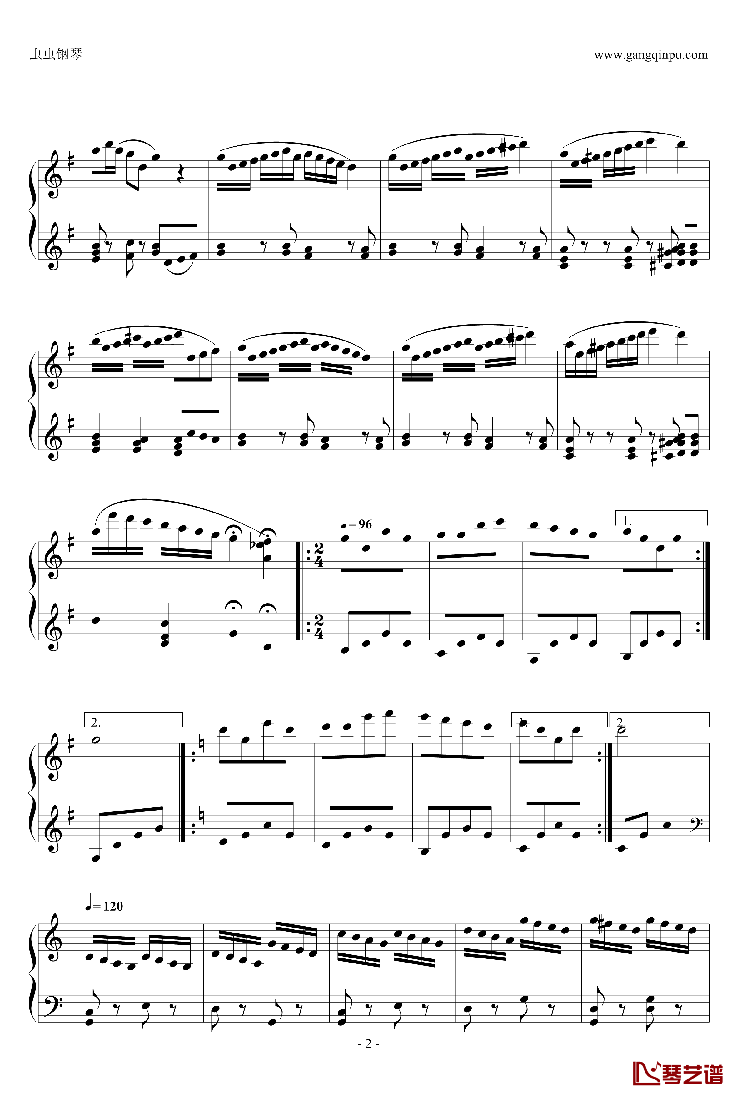 共产儿童团歌钢琴谱-简易变奏曲-甘壁华2
