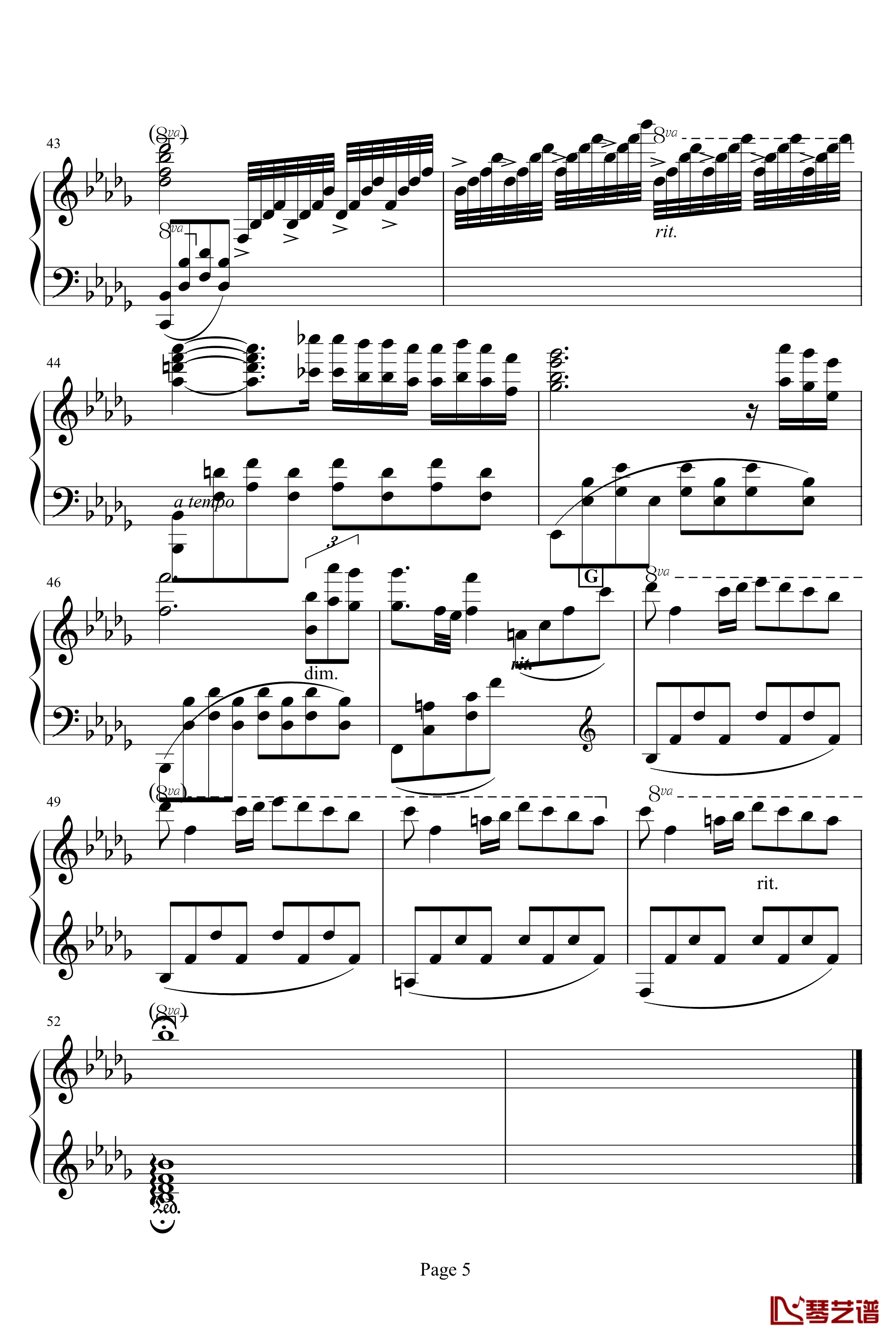 秋日私语钢琴谱-绝望メ前奏曲-克莱德曼5