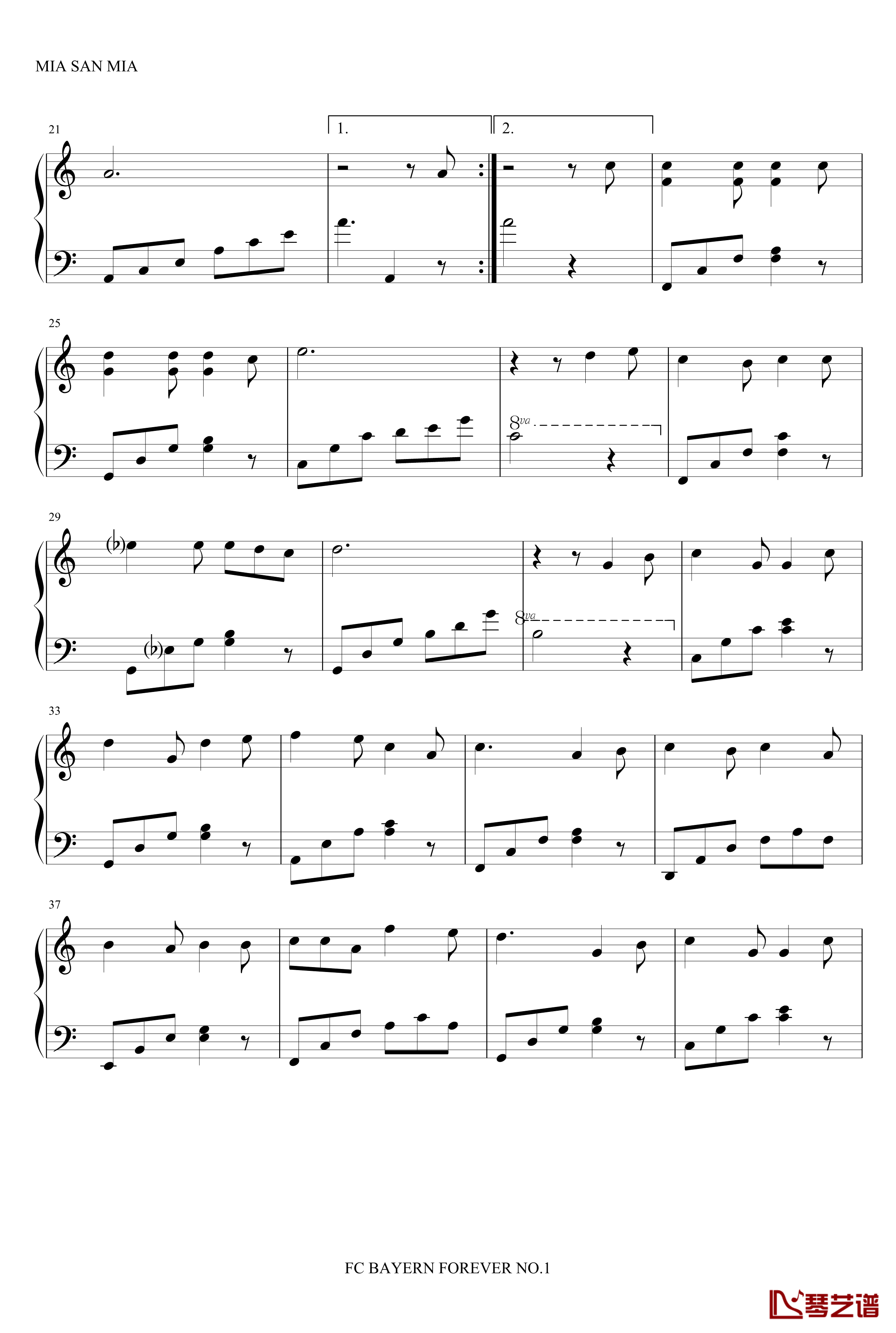南部之星钢琴谱-简易版-综艺其他2