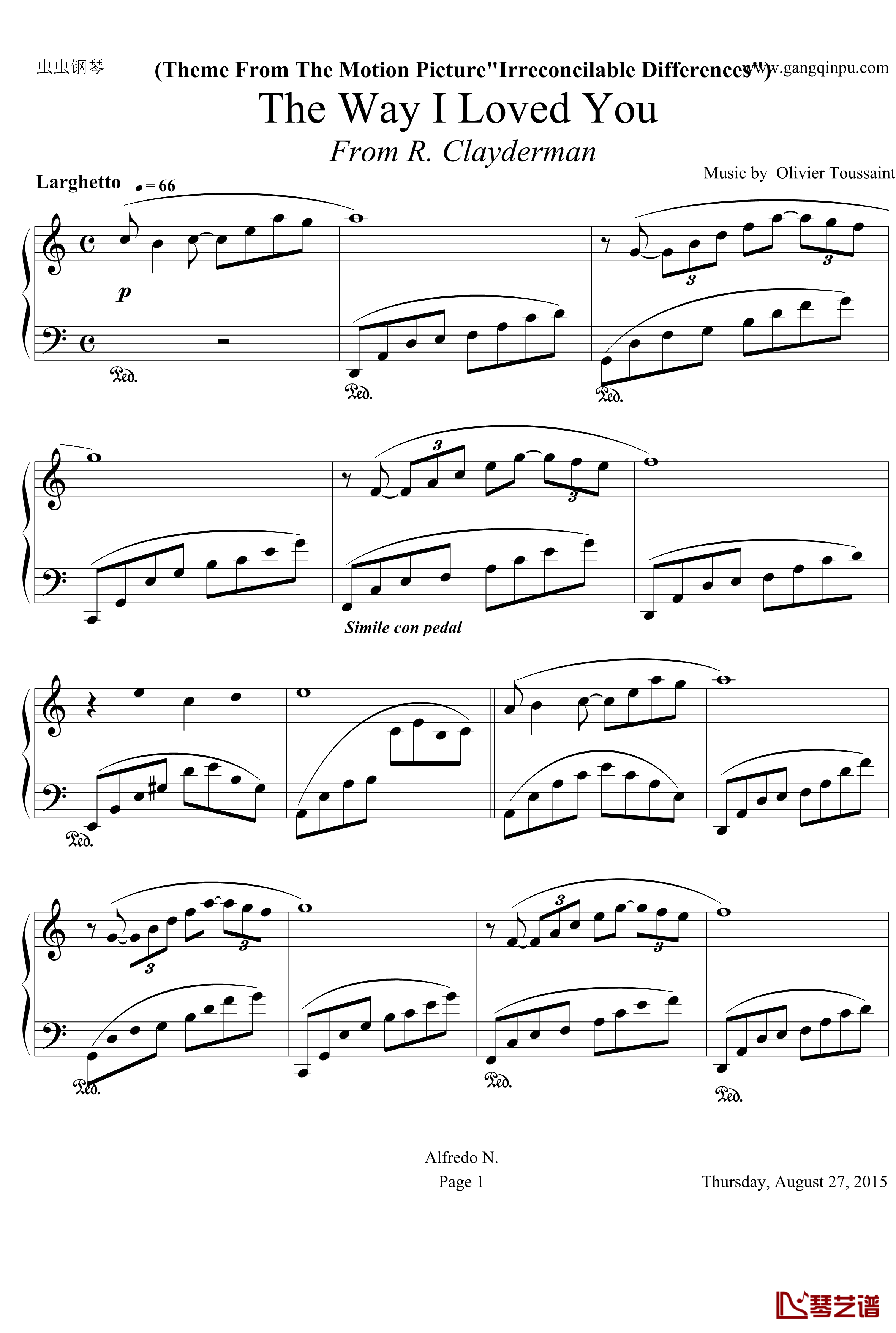 The Way I Loved You 钢琴谱-2&amp;apos;32-克莱德曼1