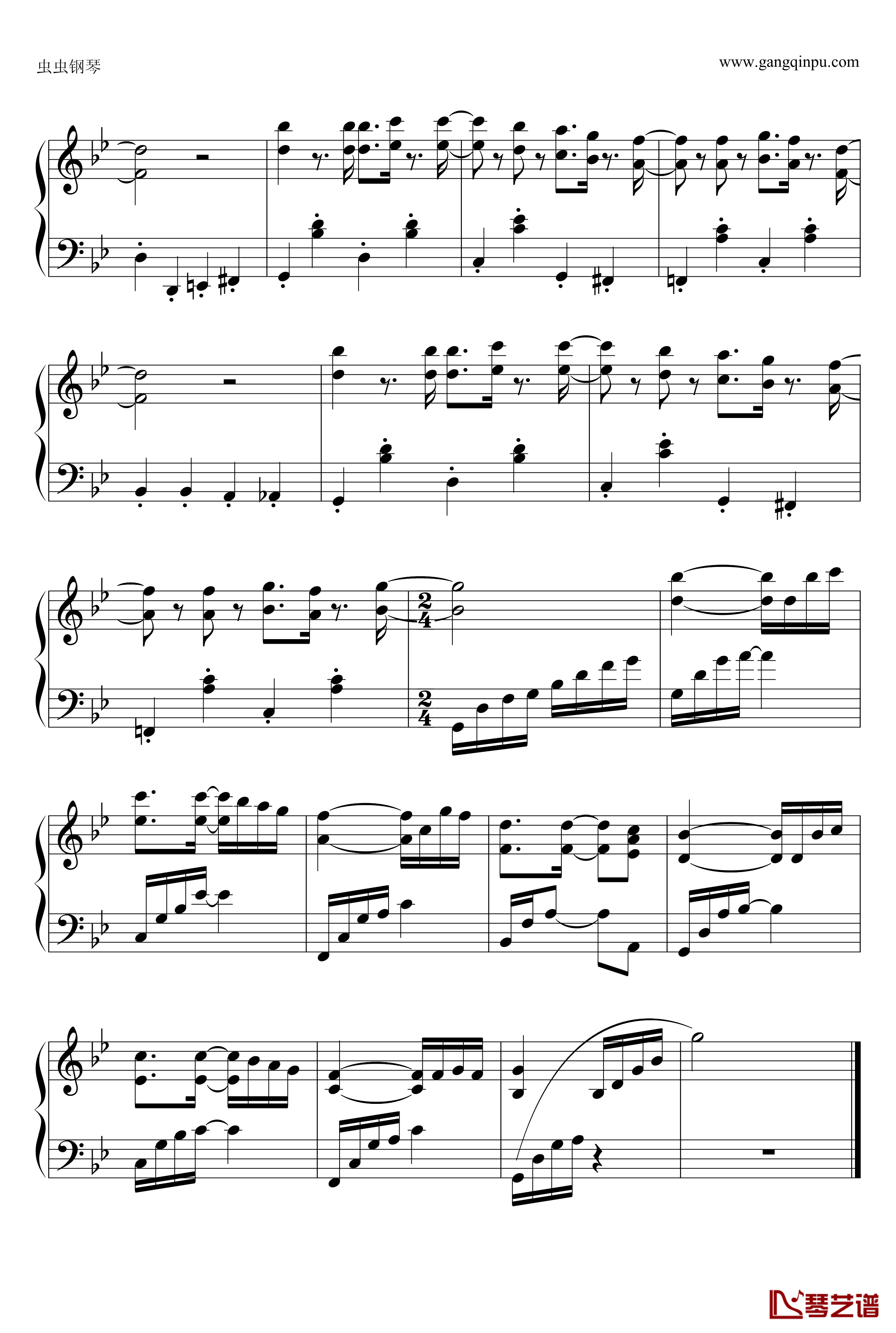 梦中的婚礼钢琴谱-流行爵士版-克莱德曼2