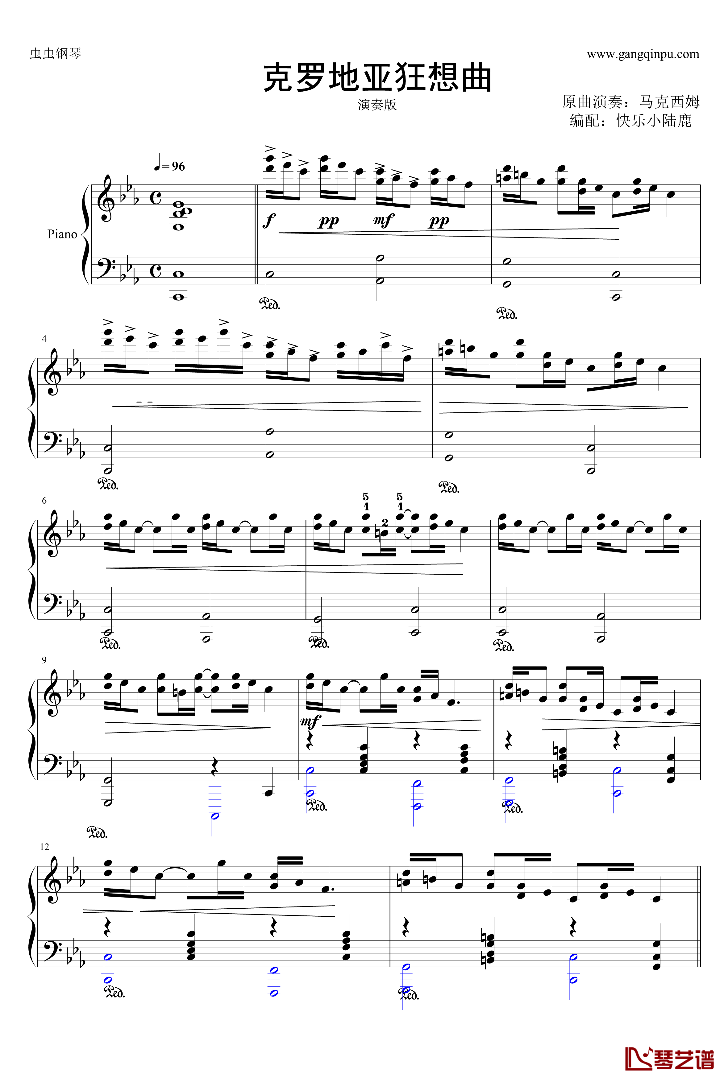 克罗地亚狂想曲钢琴谱-演奏版-马克西姆-Maksim·Mrvica1