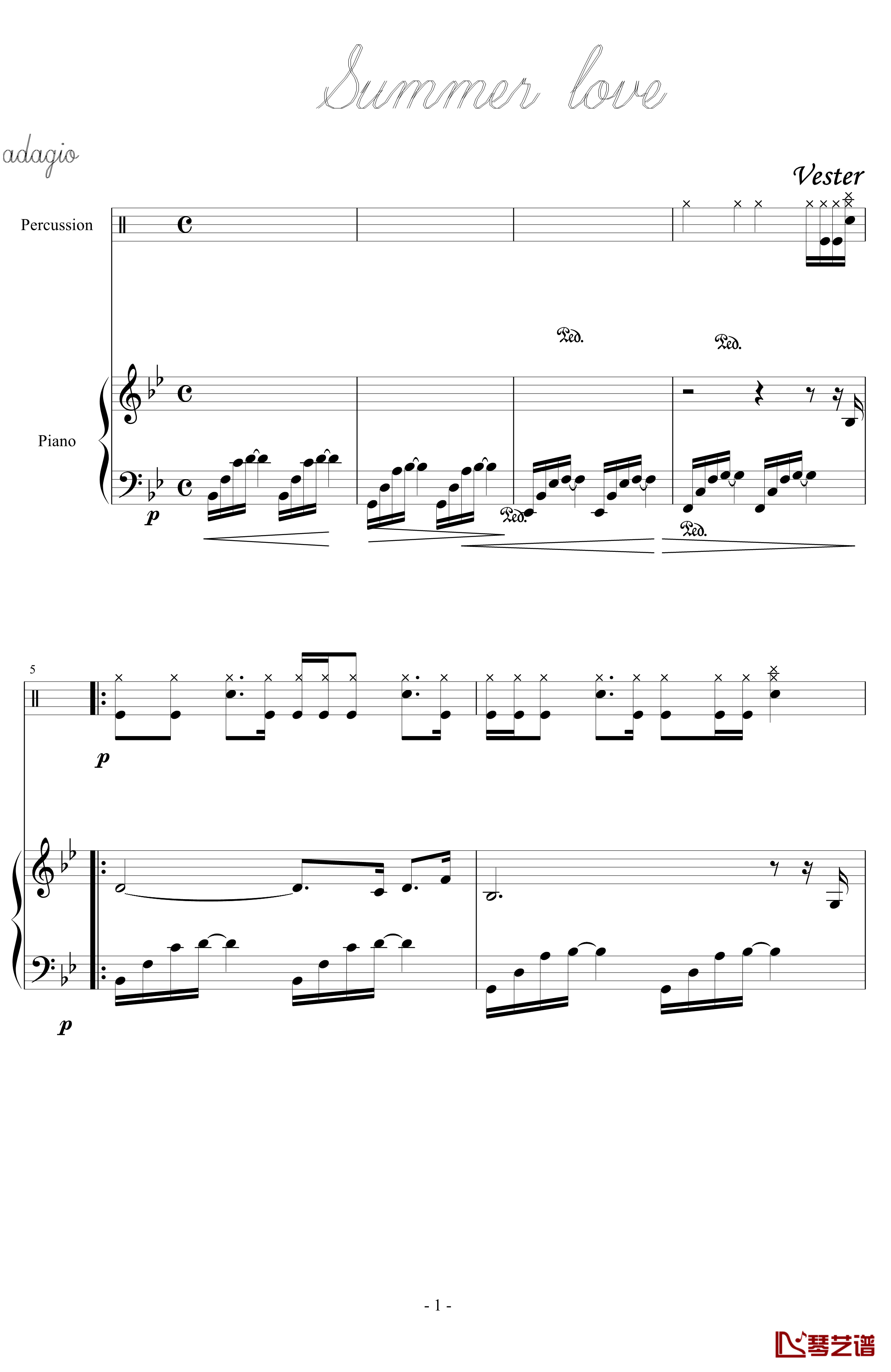Summer钢琴谱-Vester1