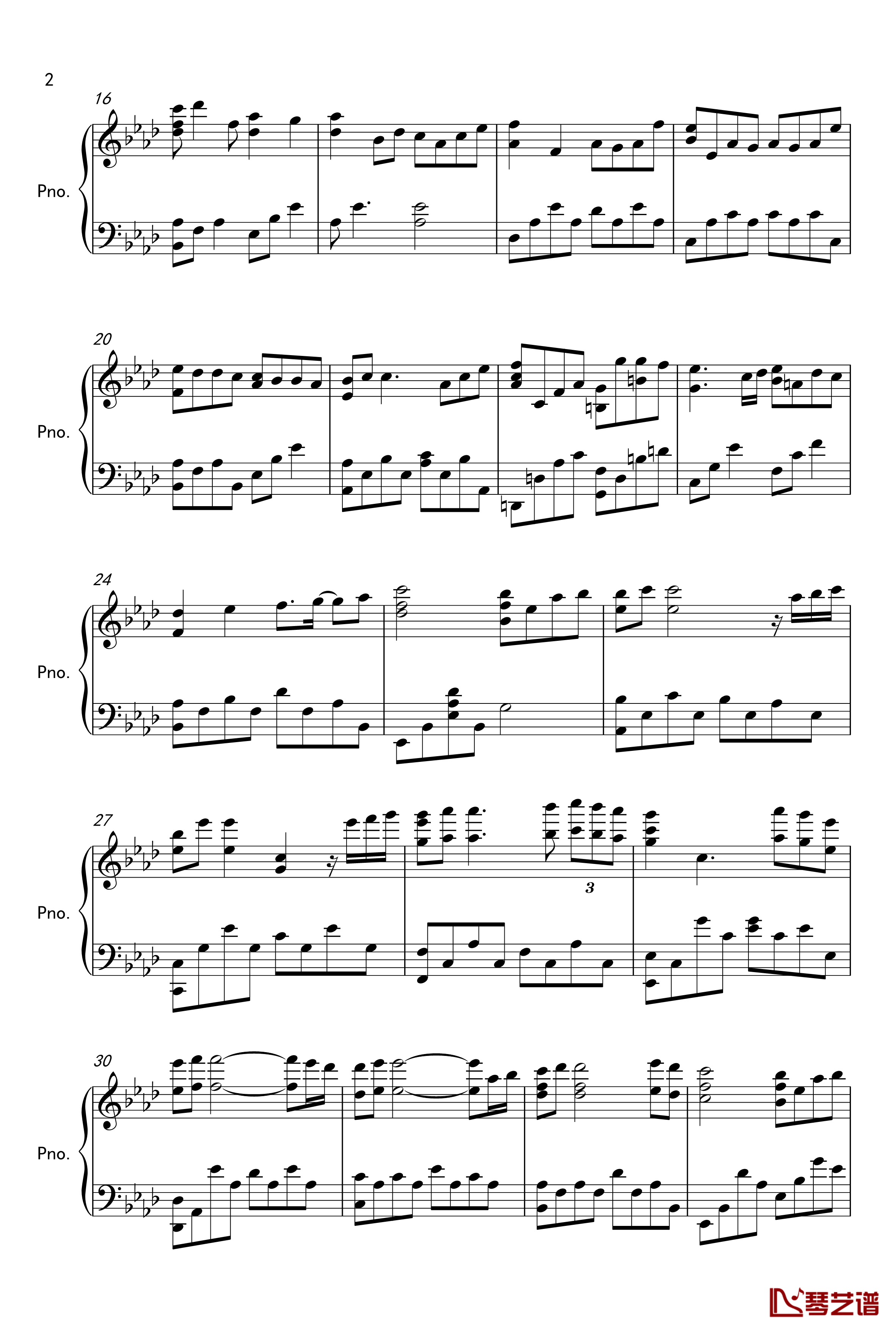 Kiss the rain钢琴谱-原声版1-Yiruma2