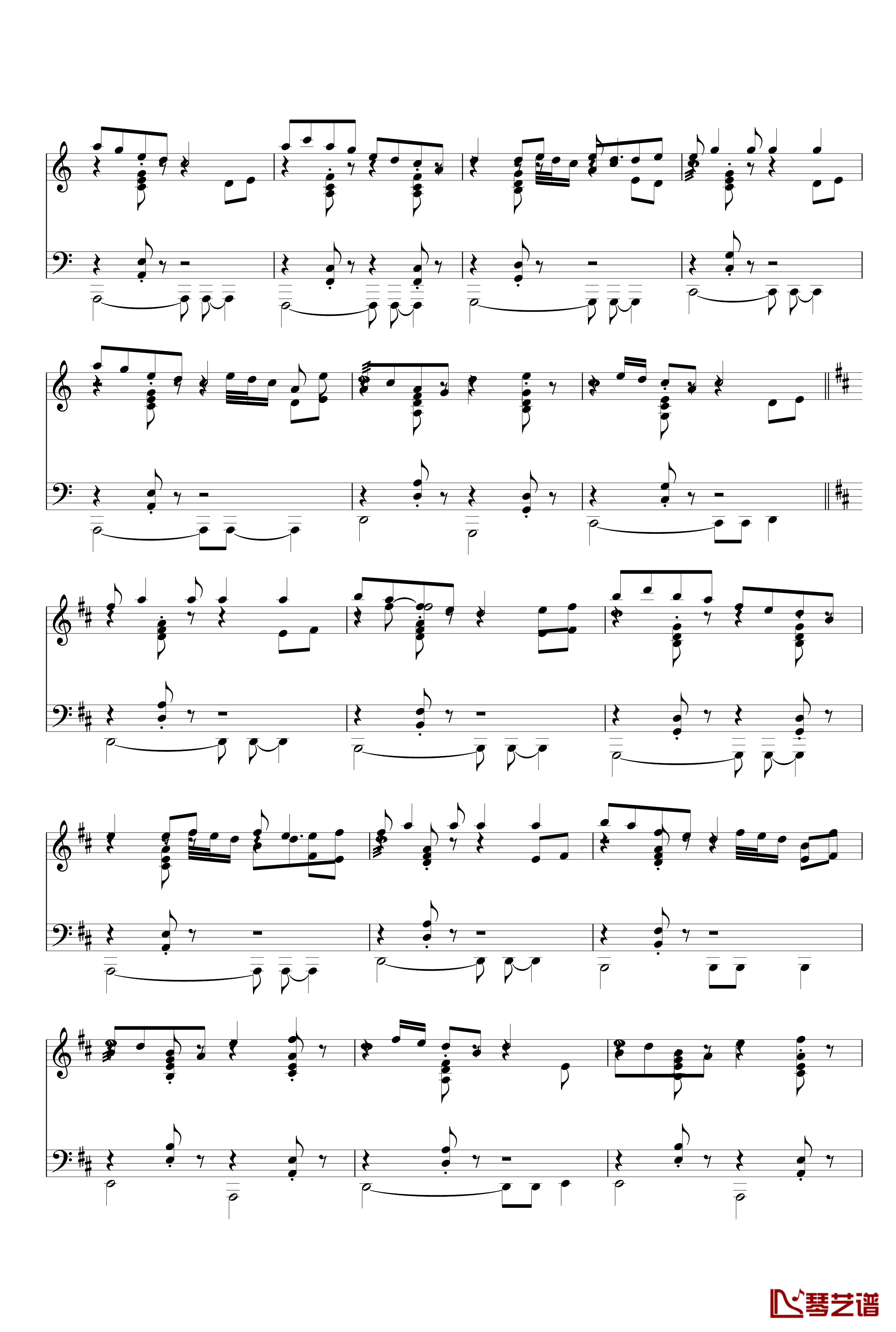 荷塘月色钢琴谱-最原版的-凤凰传奇5