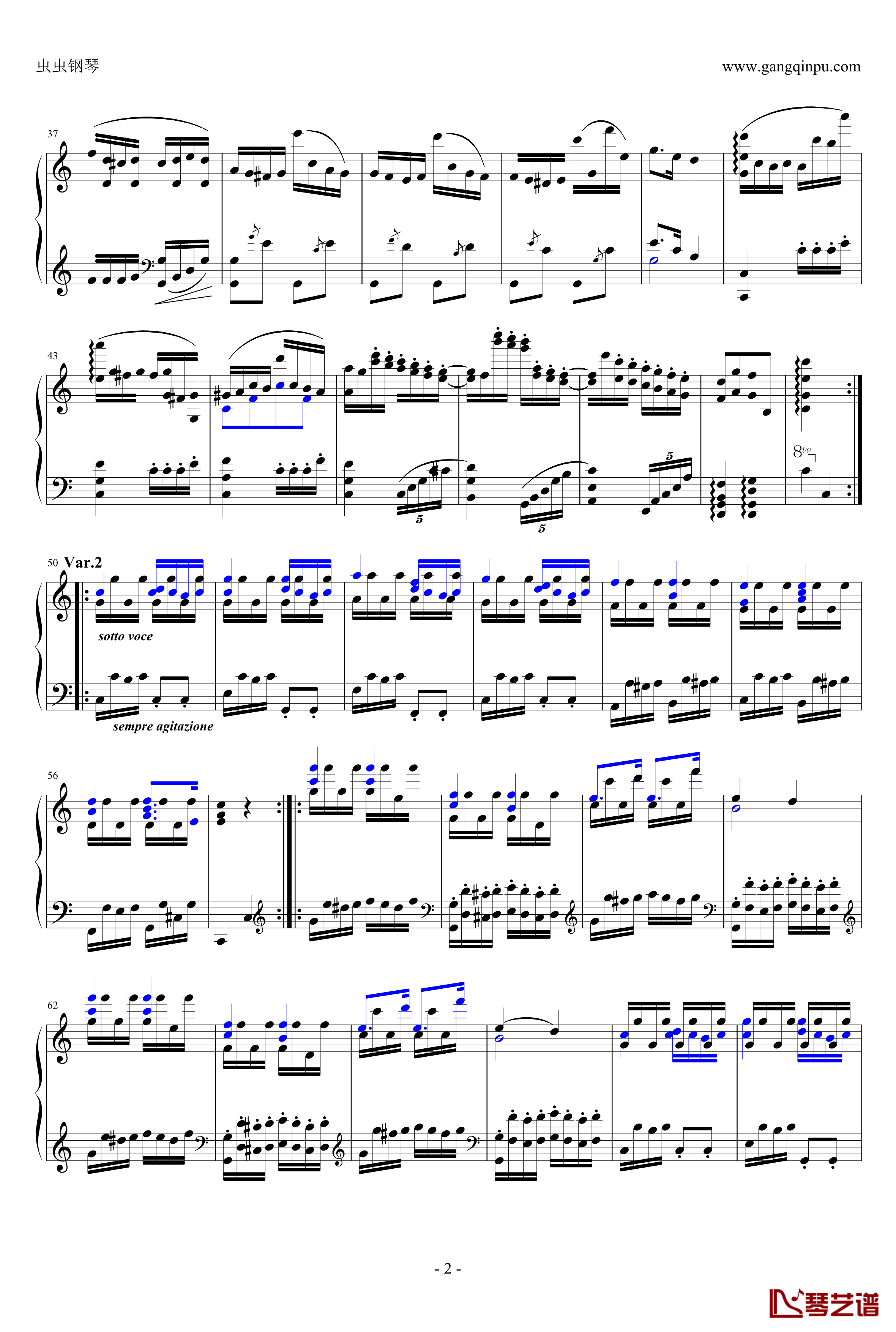 小星星变奏曲钢琴谱-炫技再变奏-莫扎特2