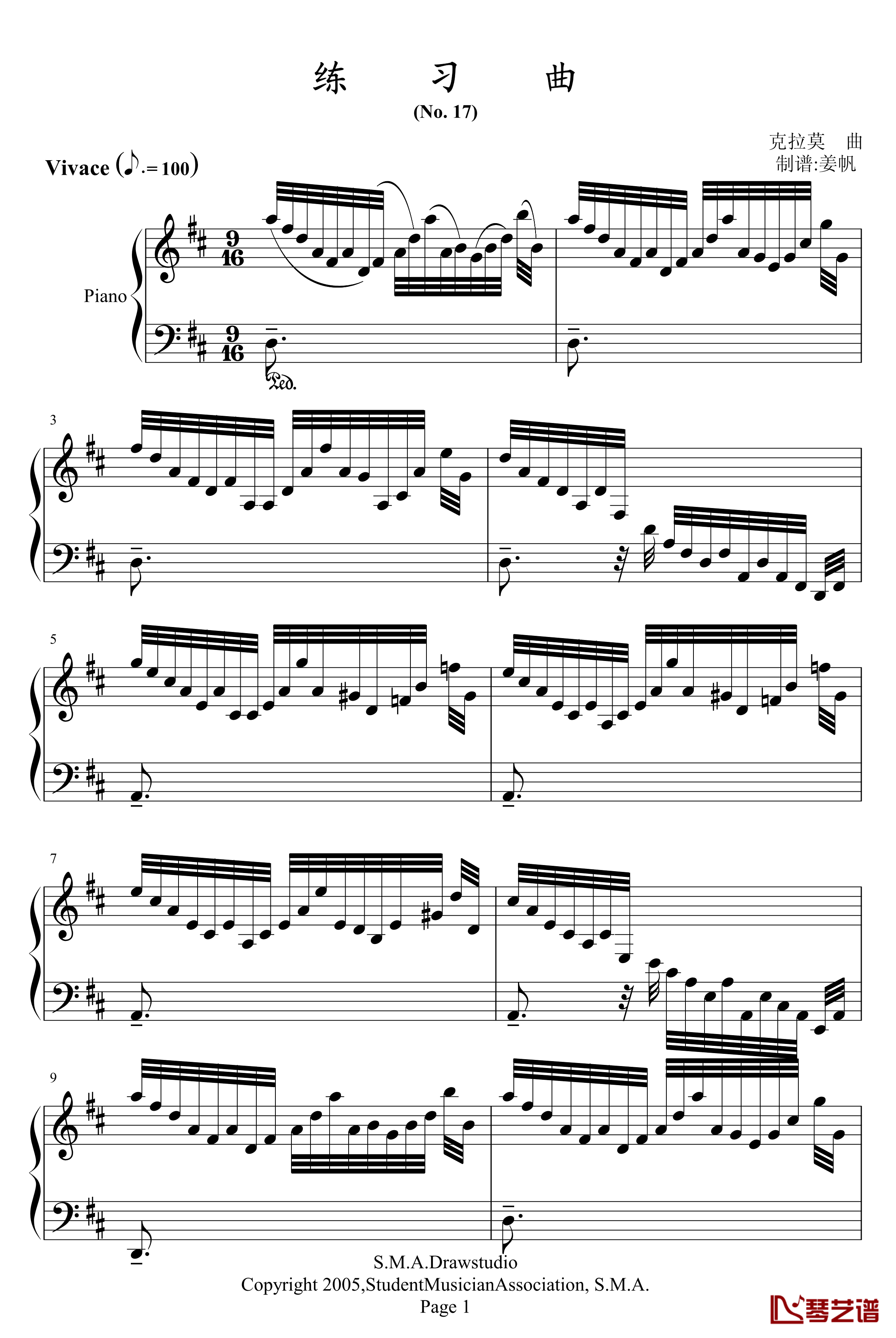 克拉莫练习曲钢琴谱-jonesoil上传版-克拉莫1