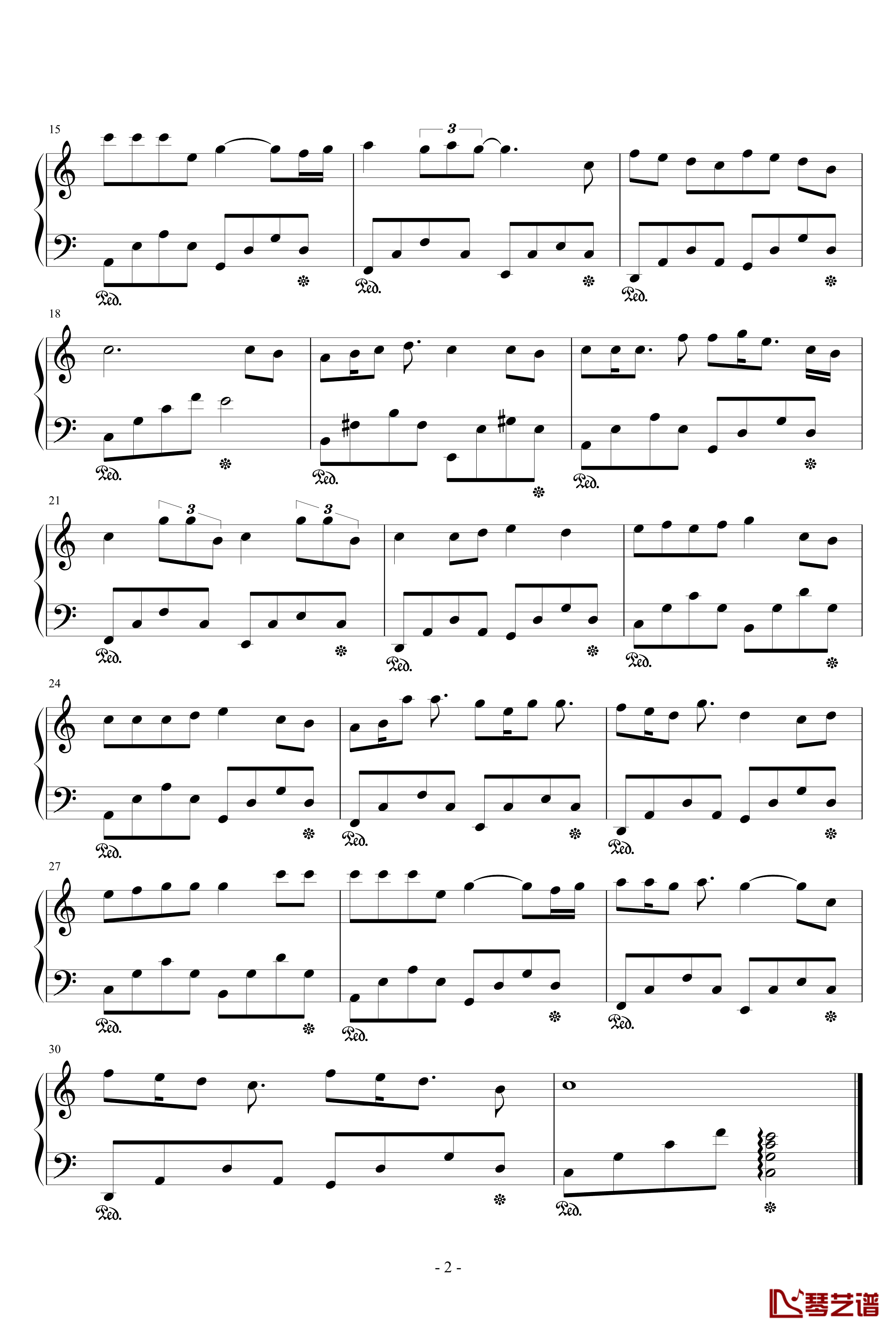 加油，王小特钢琴谱-很简单的曲子-王小特2