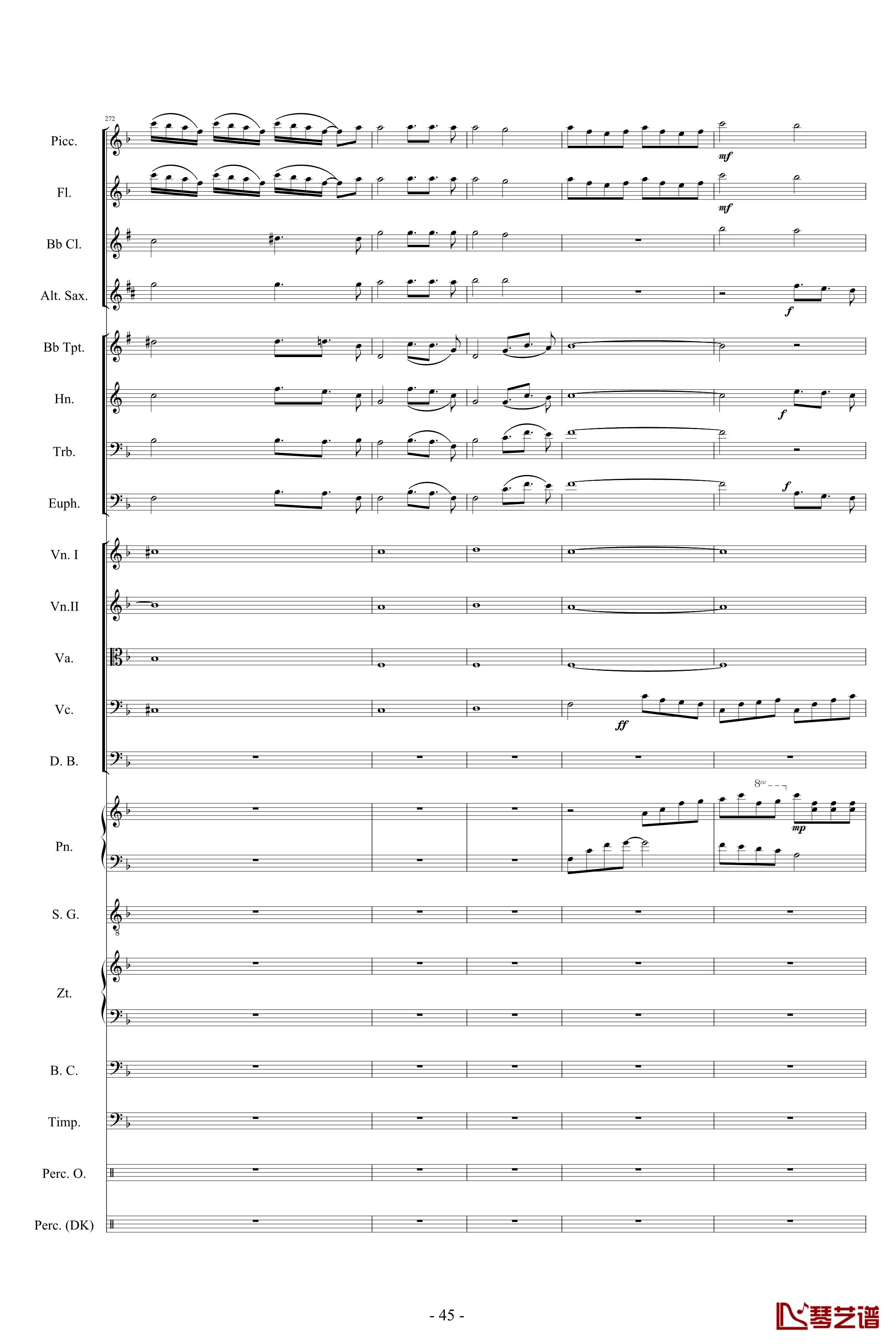 迪士尼組曲-小交響樂版钢琴谱-Disney Medley-迪士尼45