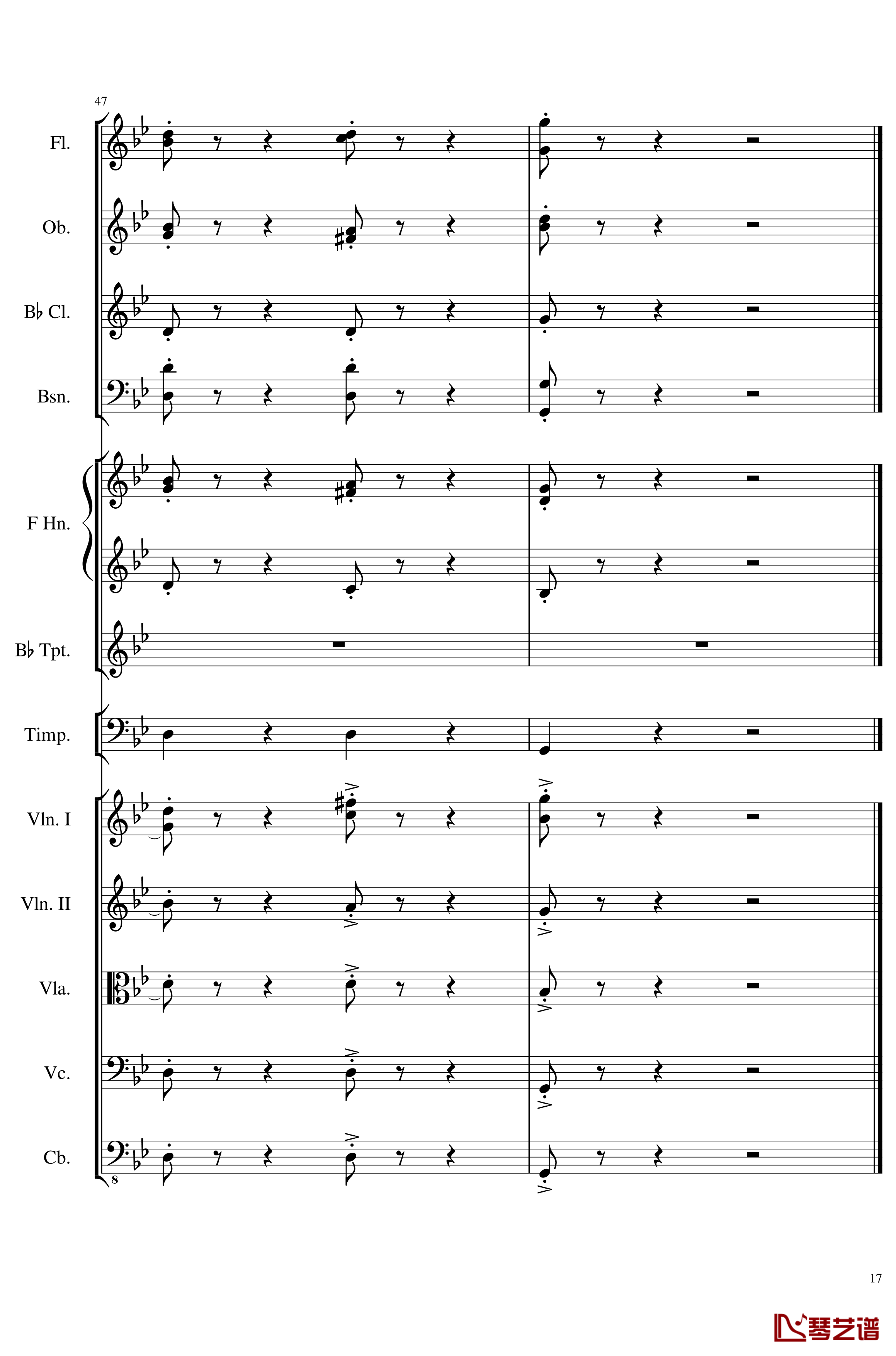 4 Contredanses for Chamber Orchestra, Op.120 No.2钢琴谱-一个球-钢琴谱17