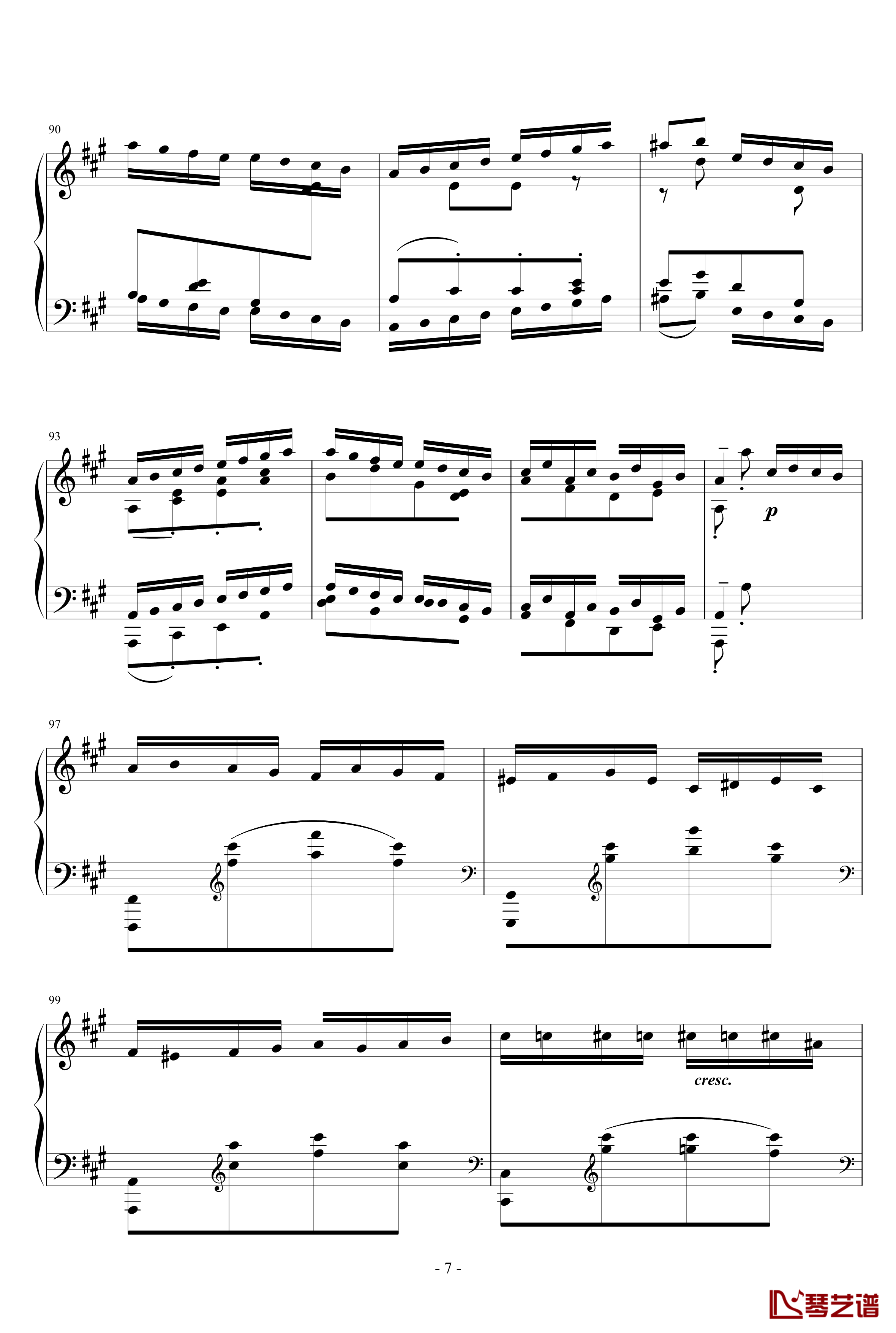 土耳其进行曲炫技版钢琴谱-莫扎特7