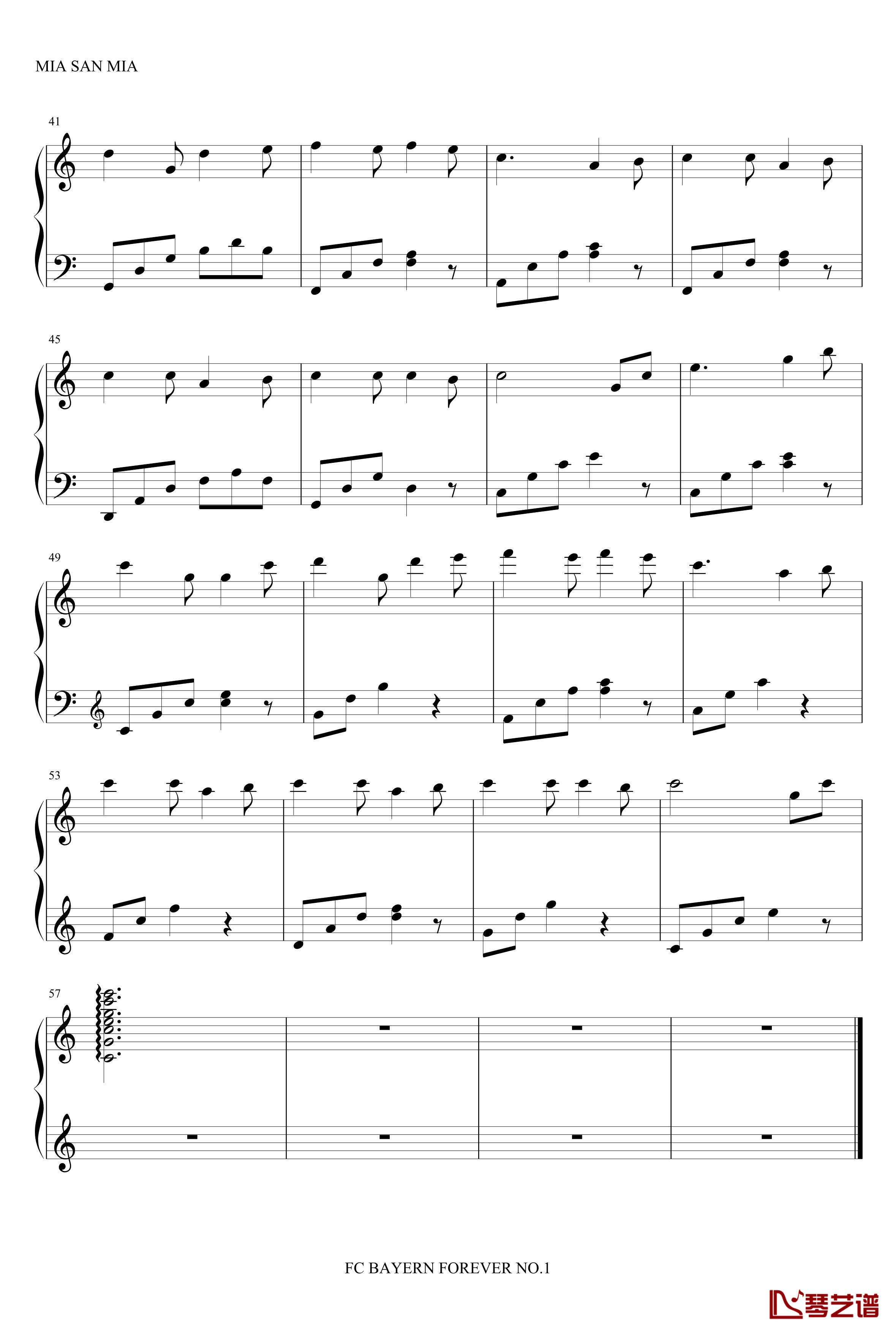 南部之星钢琴谱-简易版-综艺其他3