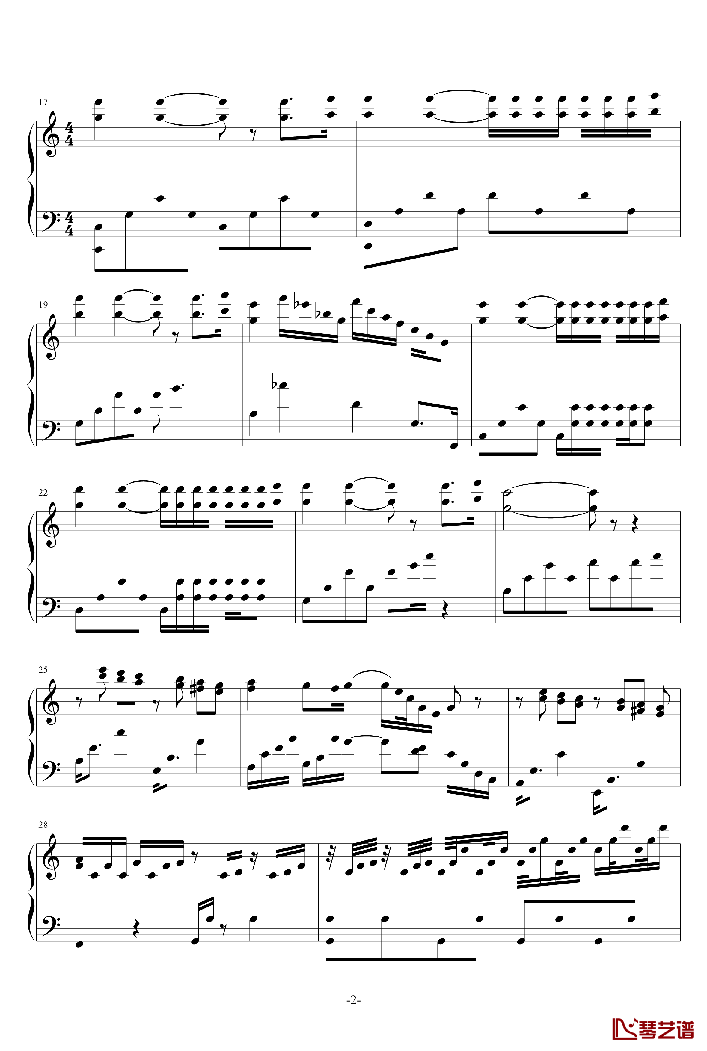 水边的阿狄丽娜钢琴谱-适当简化版-克莱德曼2