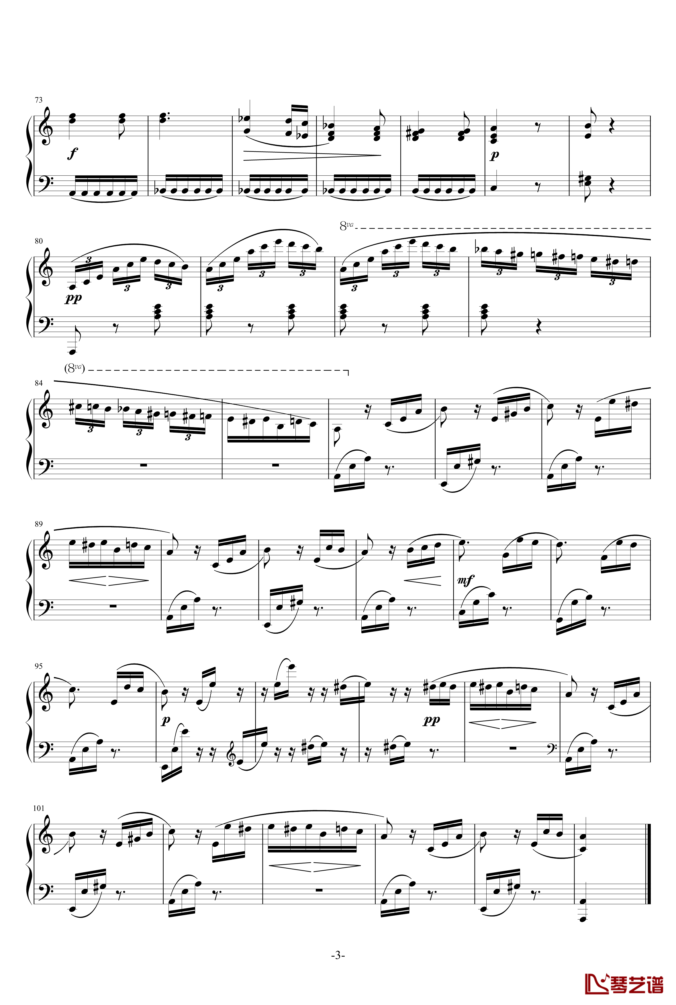 致爱丽丝钢琴谱-钢琴曲-贝多芬-beethoven3