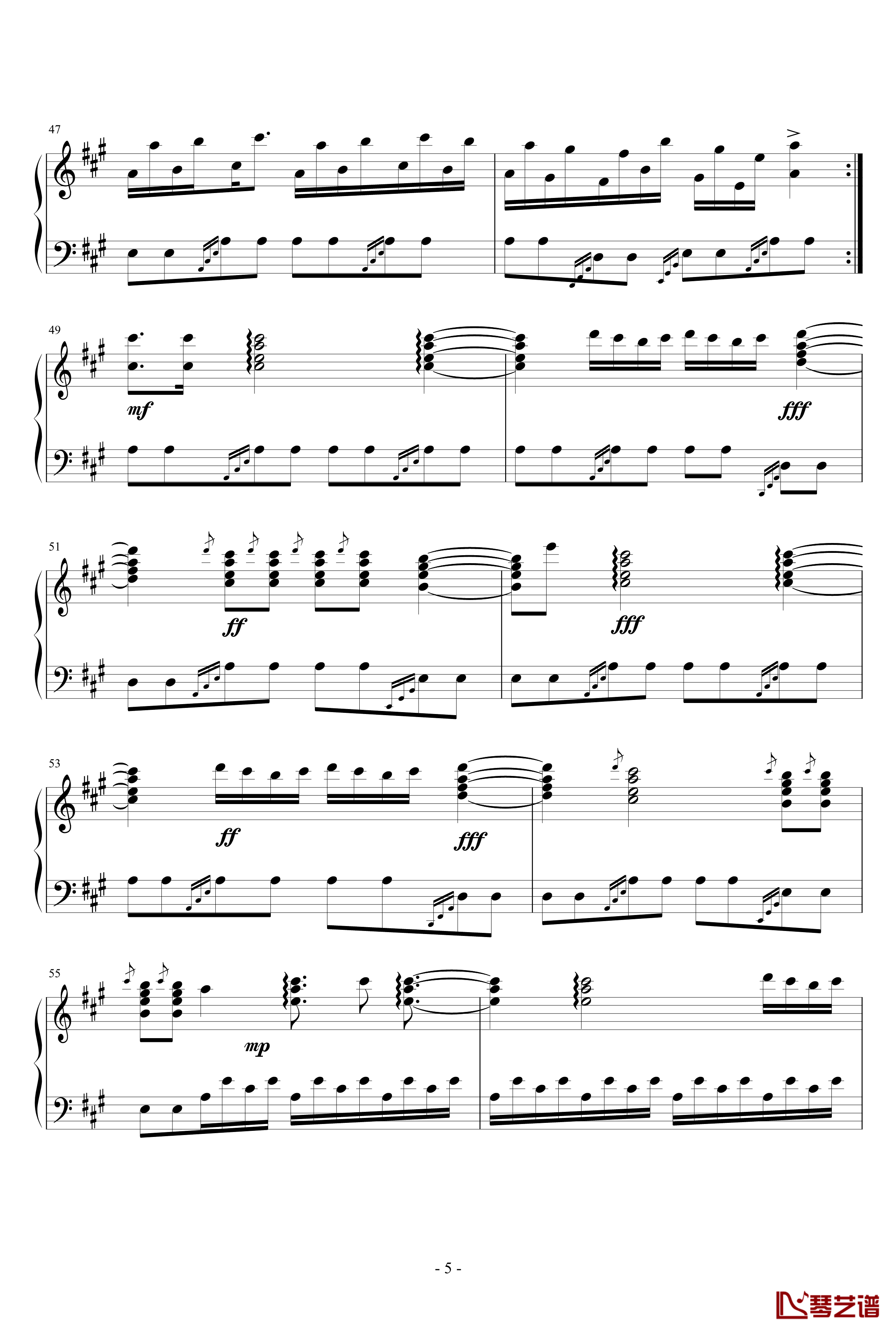 土耳其进行曲钢琴谱-莫扎特5