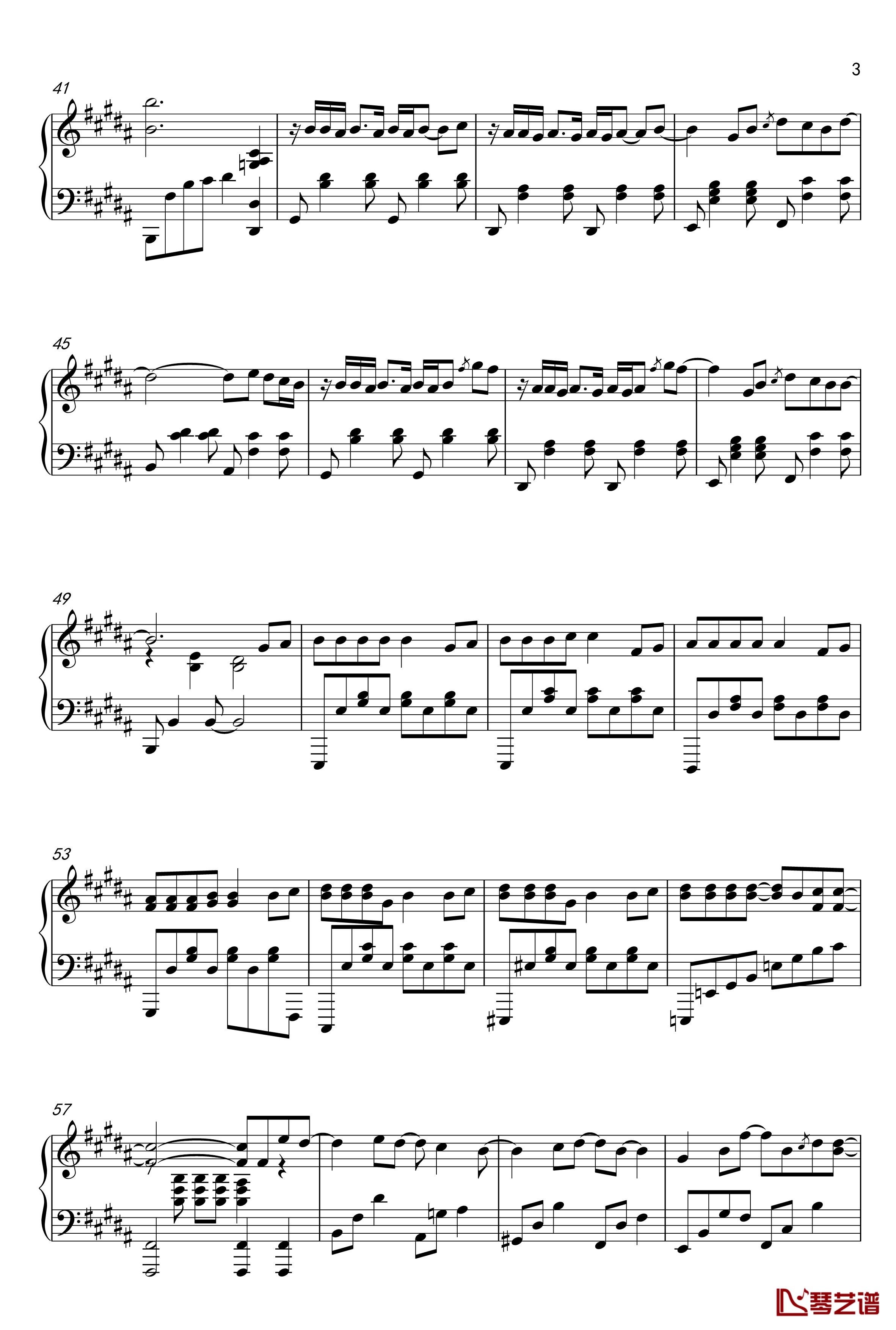 告白气球钢琴谱-完美演奏版-周杰伦3