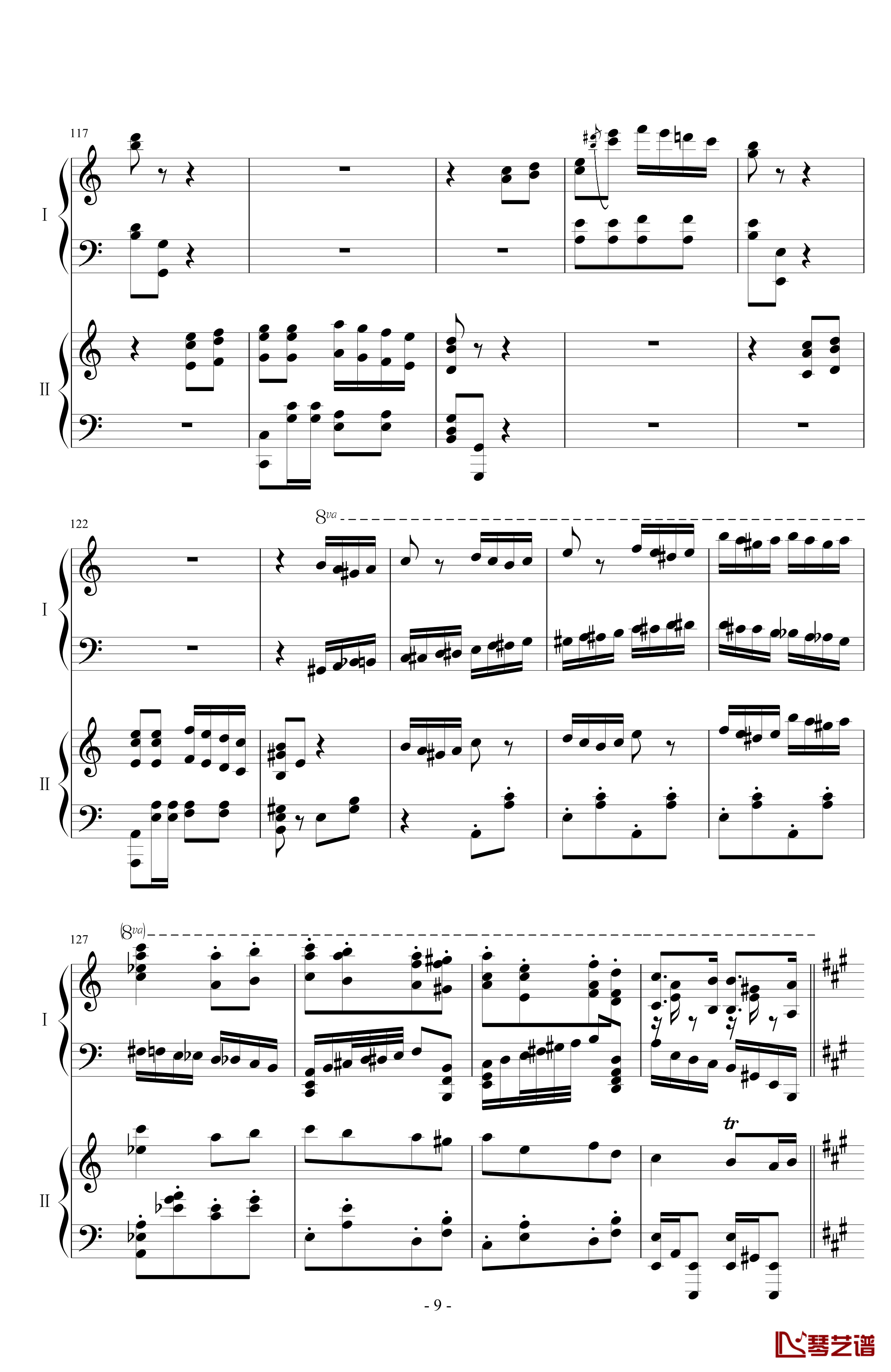 土耳其进行曲钢琴谱-双钢琴-莫扎特9