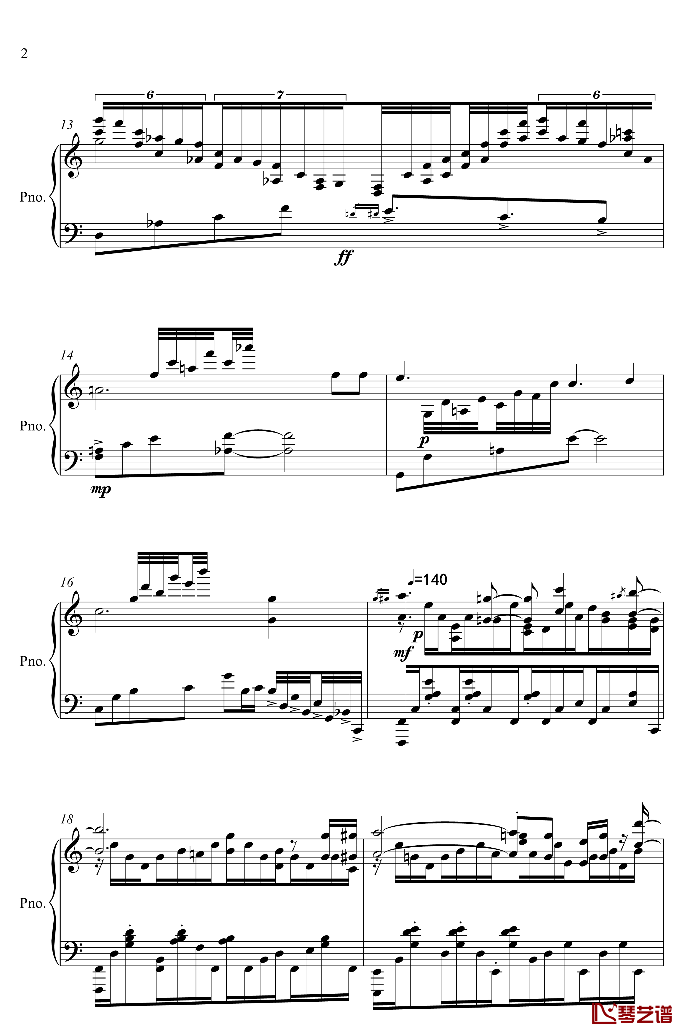 生日快乐钢琴谱-世界名曲2
