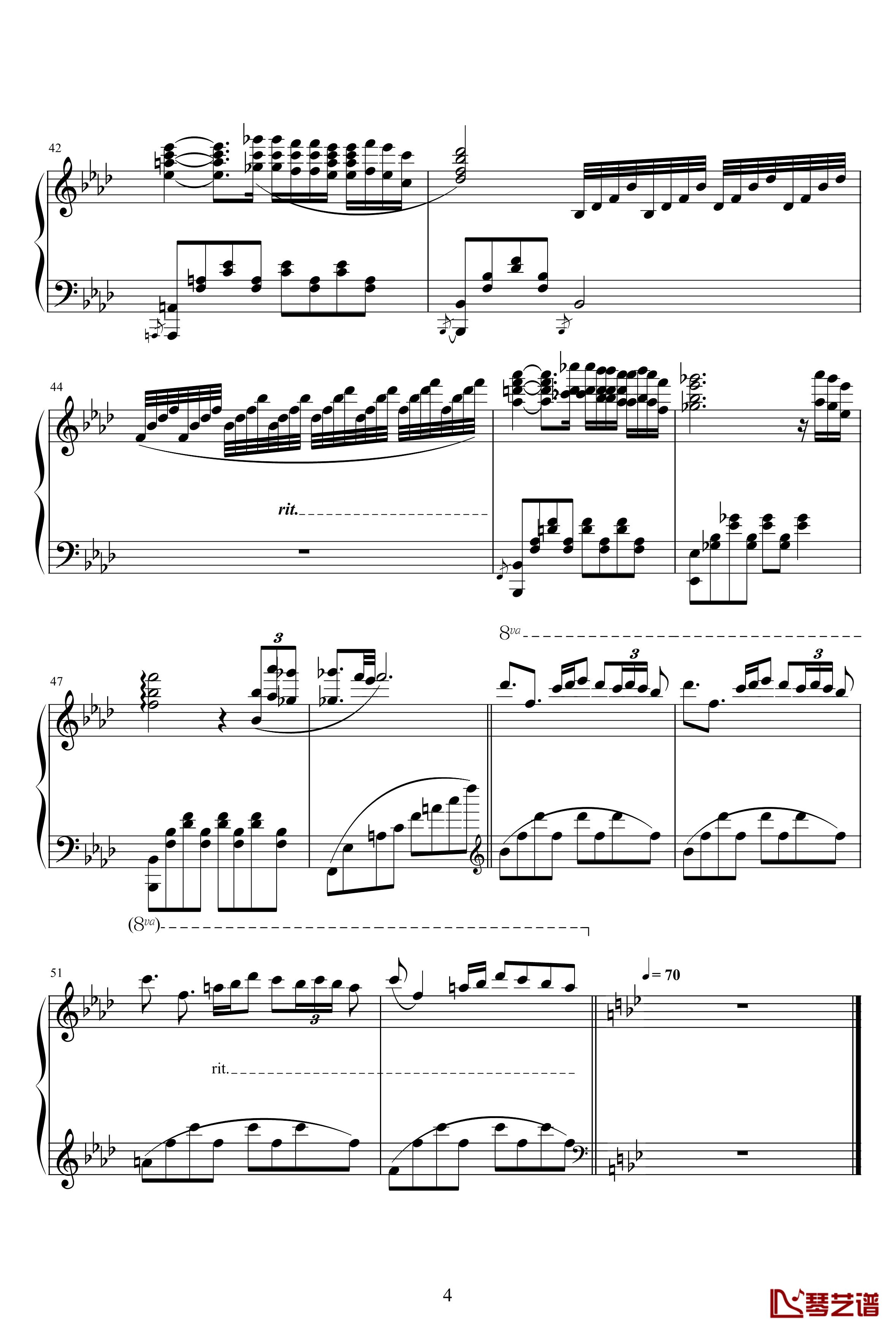 秋日私语钢琴谱-钢琴谱-演奏会版-克莱德曼4