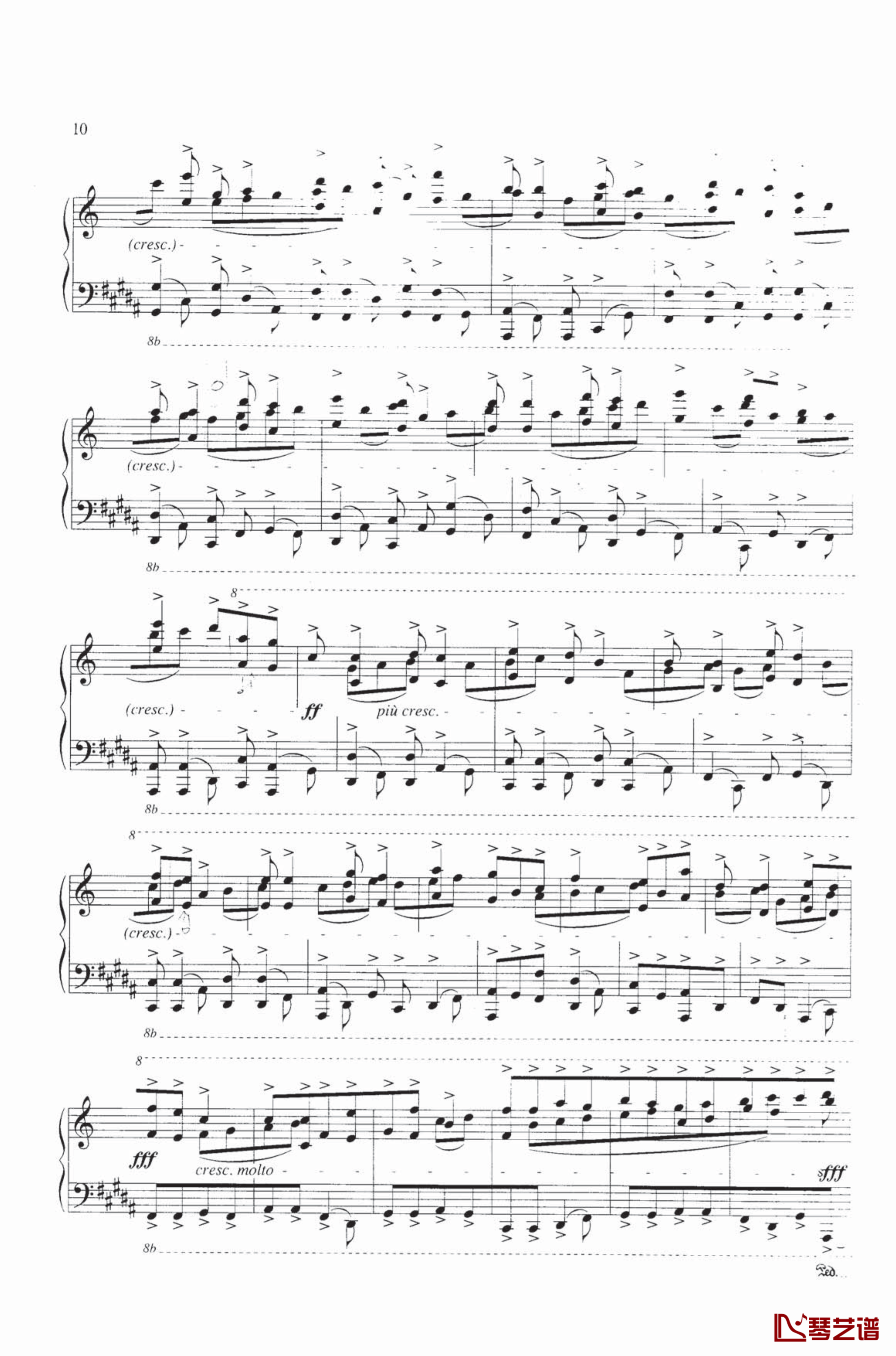 钢琴练习曲NO.1钢琴谱-里盖蒂5