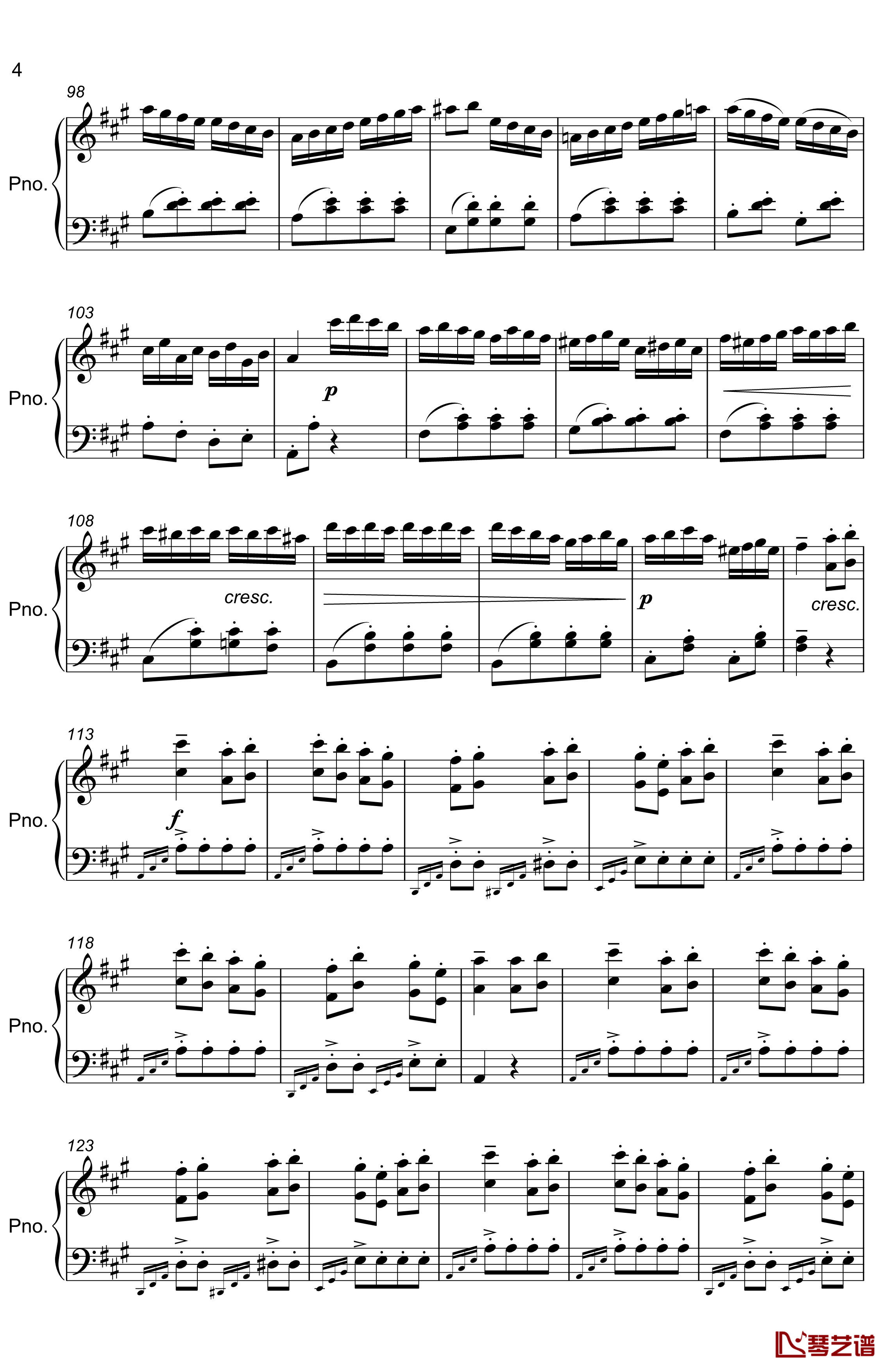 土耳其进行曲钢琴谱-精制版-莫扎特4