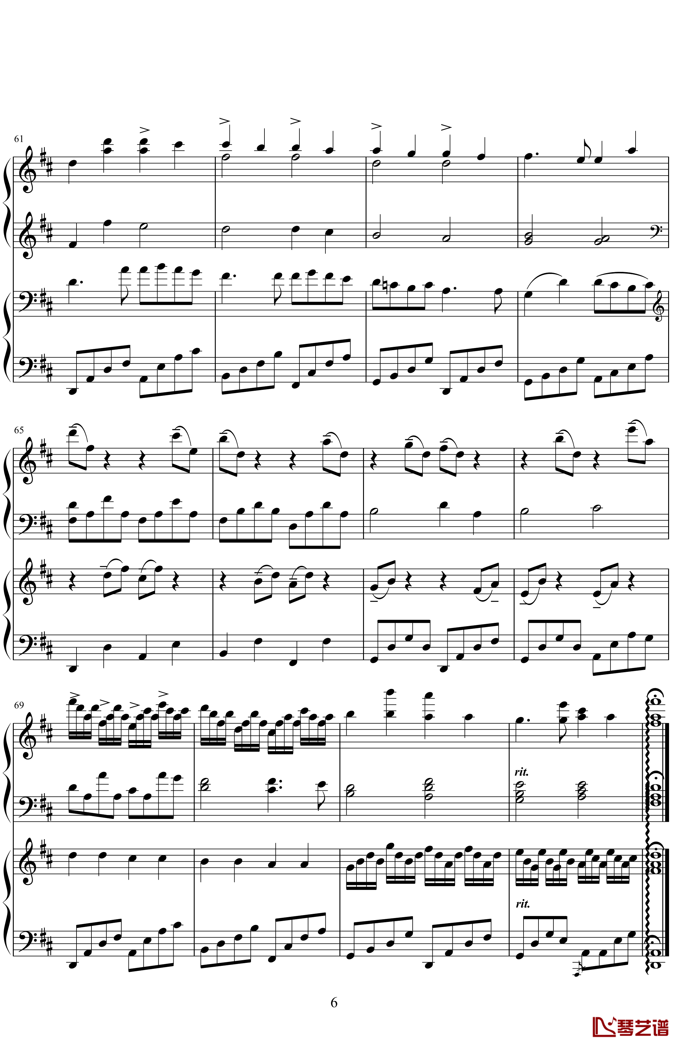 卡农钢琴谱-帕赫贝尔-Pachelbel6