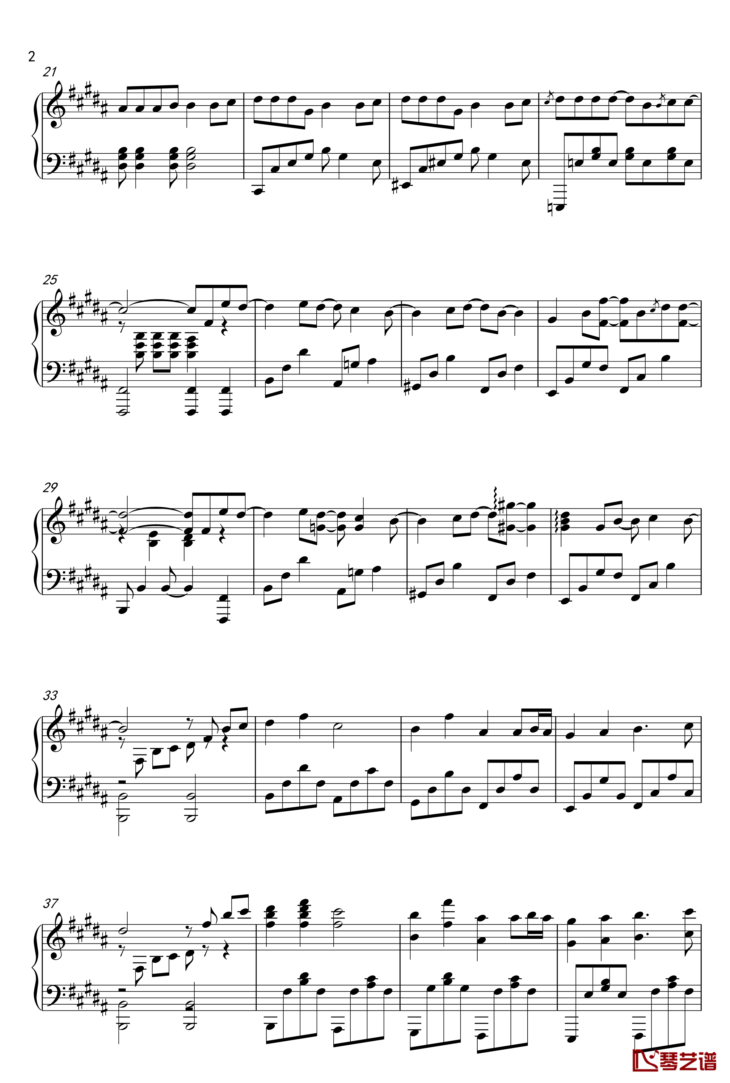 告白气球钢琴谱-完美演奏版-周杰伦2