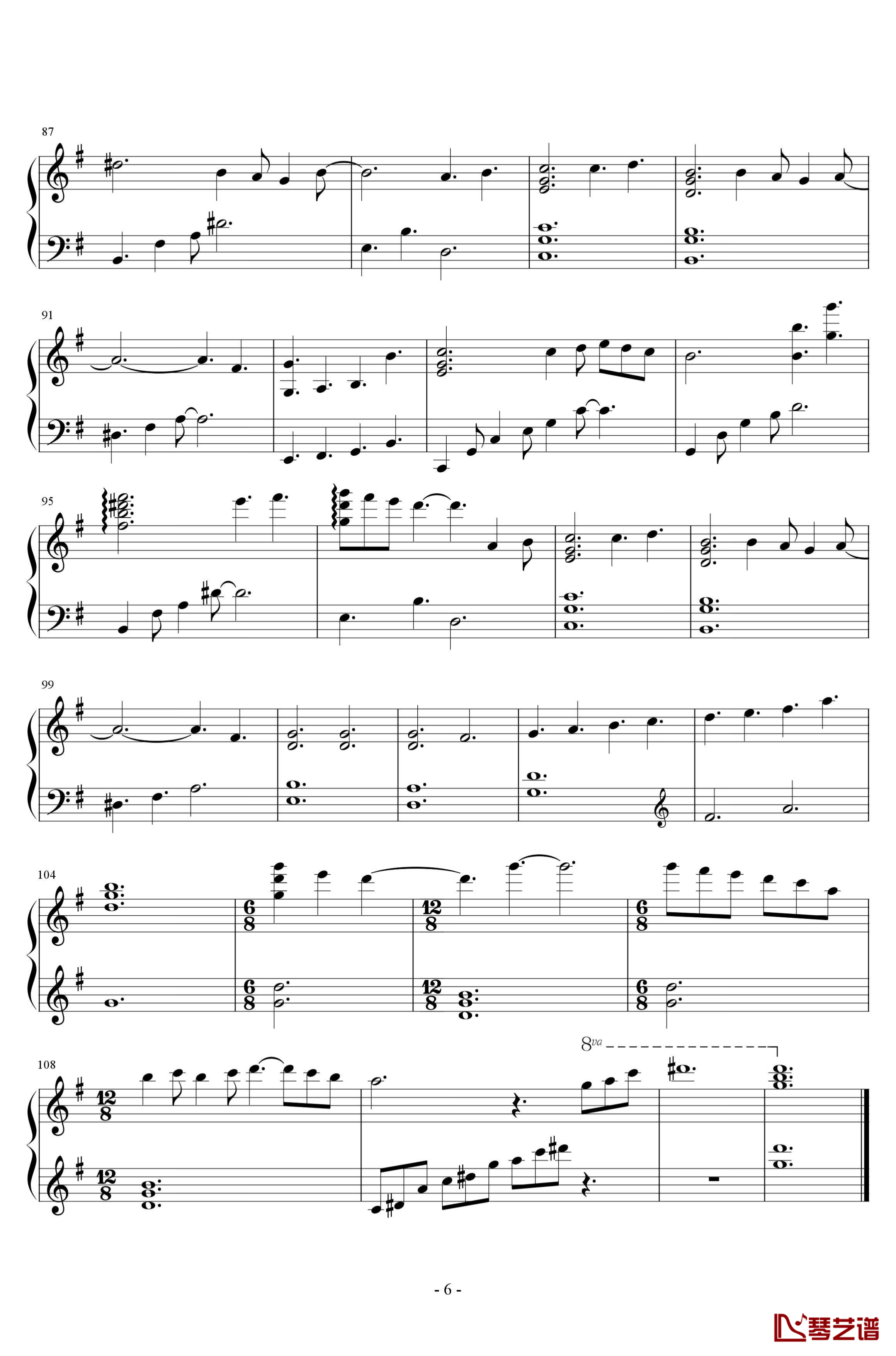 欢乐颂钢琴谱-贝多芬-beethoven6