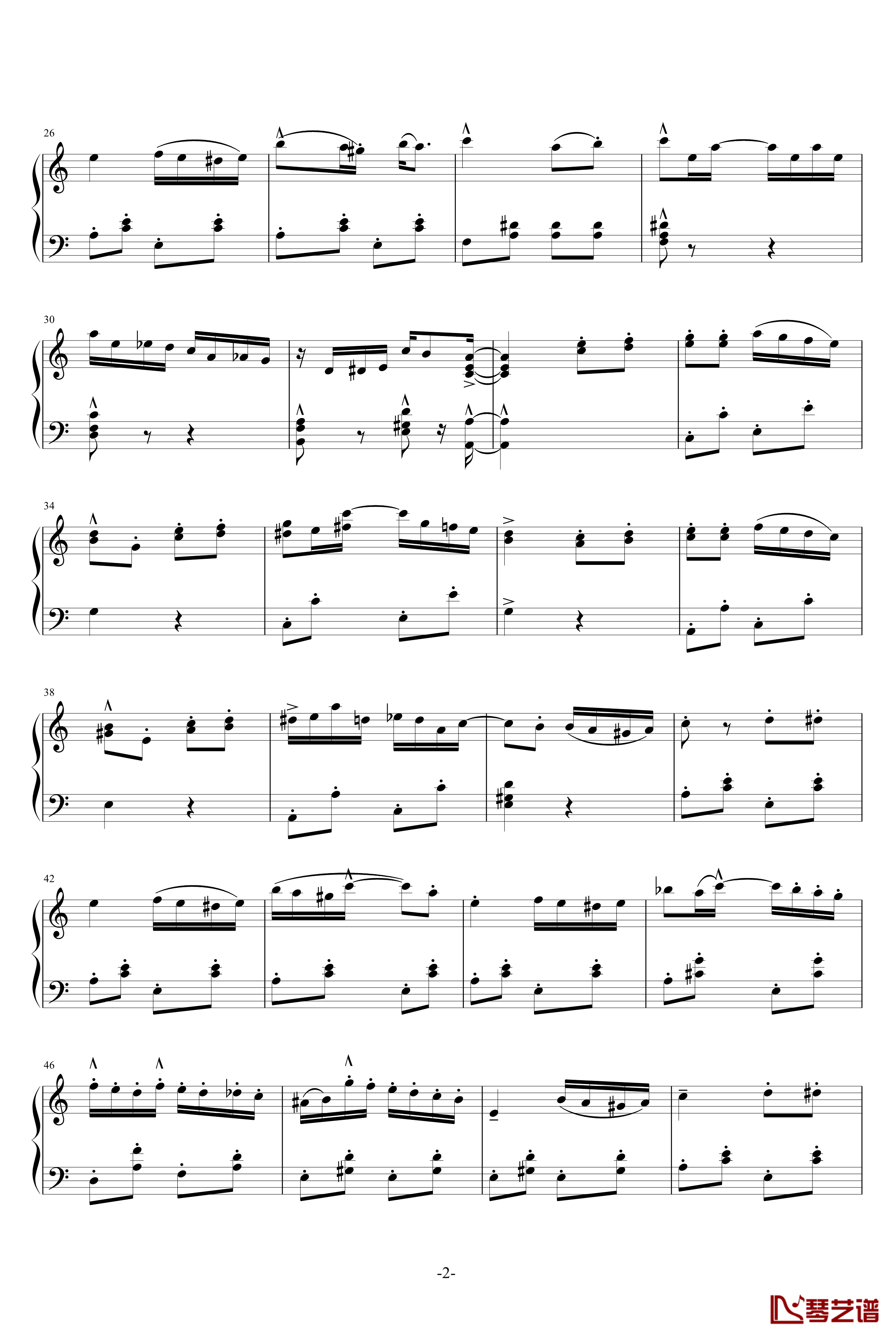 土耳其进行曲钢琴谱-爵士-莫扎特2