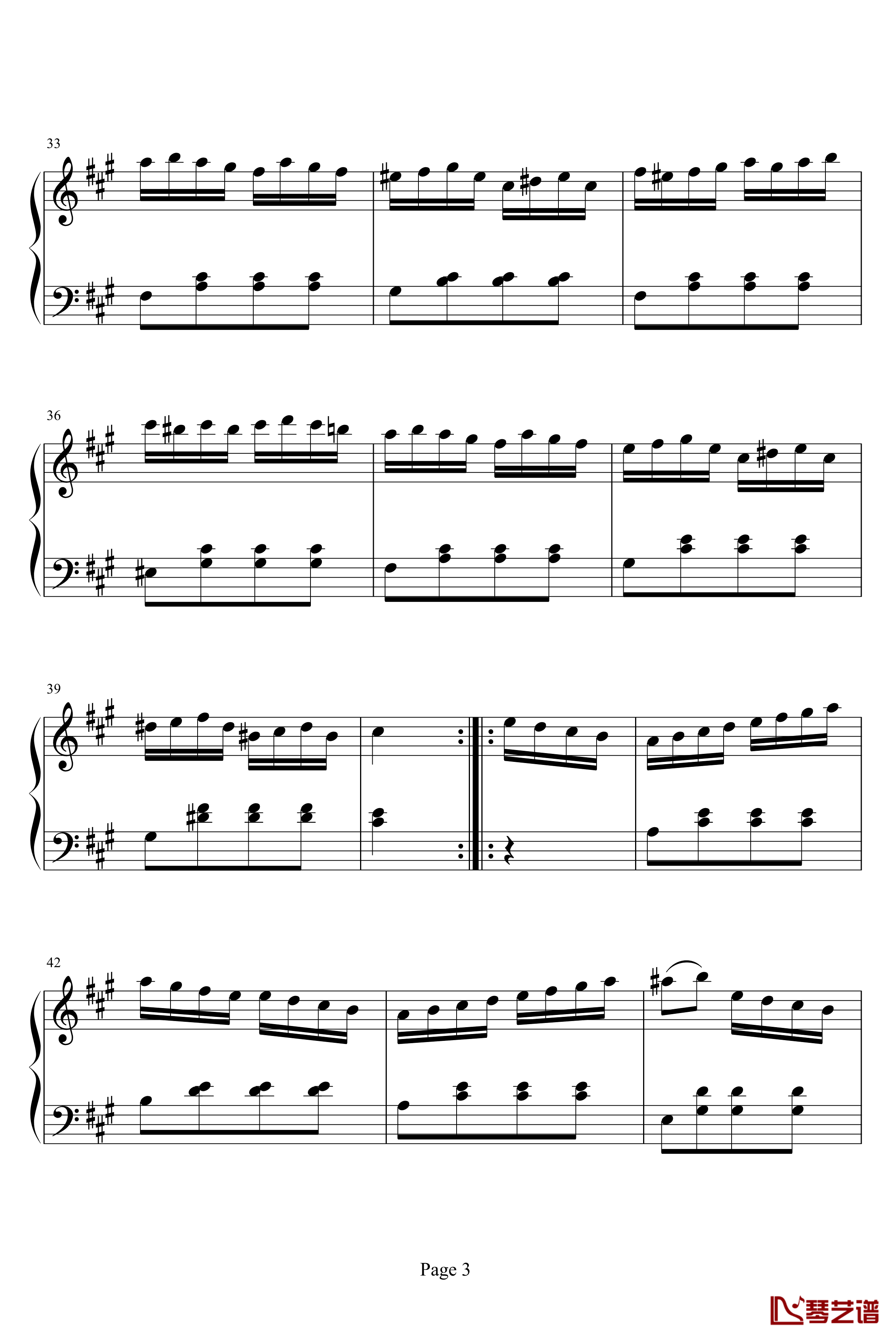 土耳其进行曲钢琴谱-莫扎特3